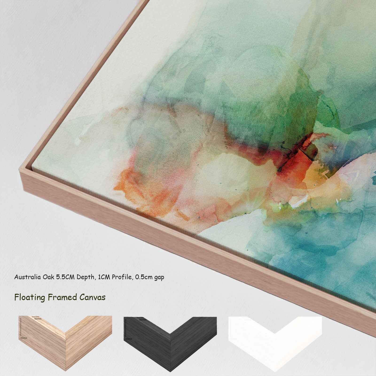 1003188N — floating frames mockup, large canvas print