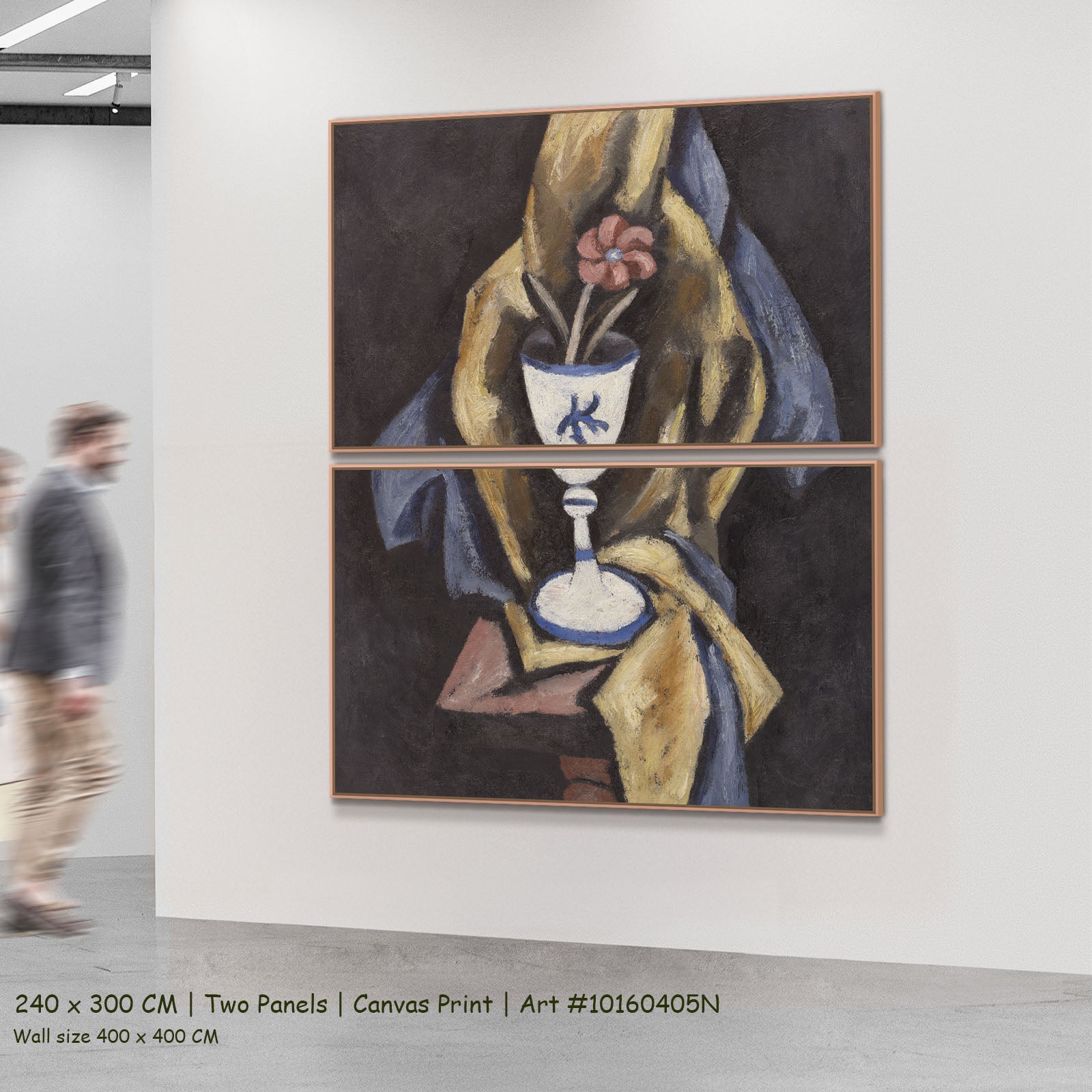 Still Life No. 15 by Marsden Hartley as a large two-panel gold and brown Modern Abstract canvas set