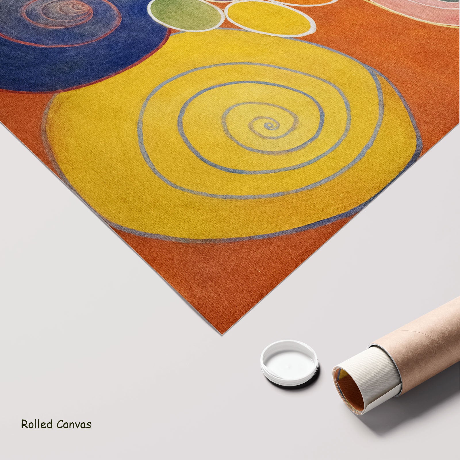 The Ten Largest, No. 3, Youth by Hilma af Klint as a large rolled orange and yellow Abstract canvas print