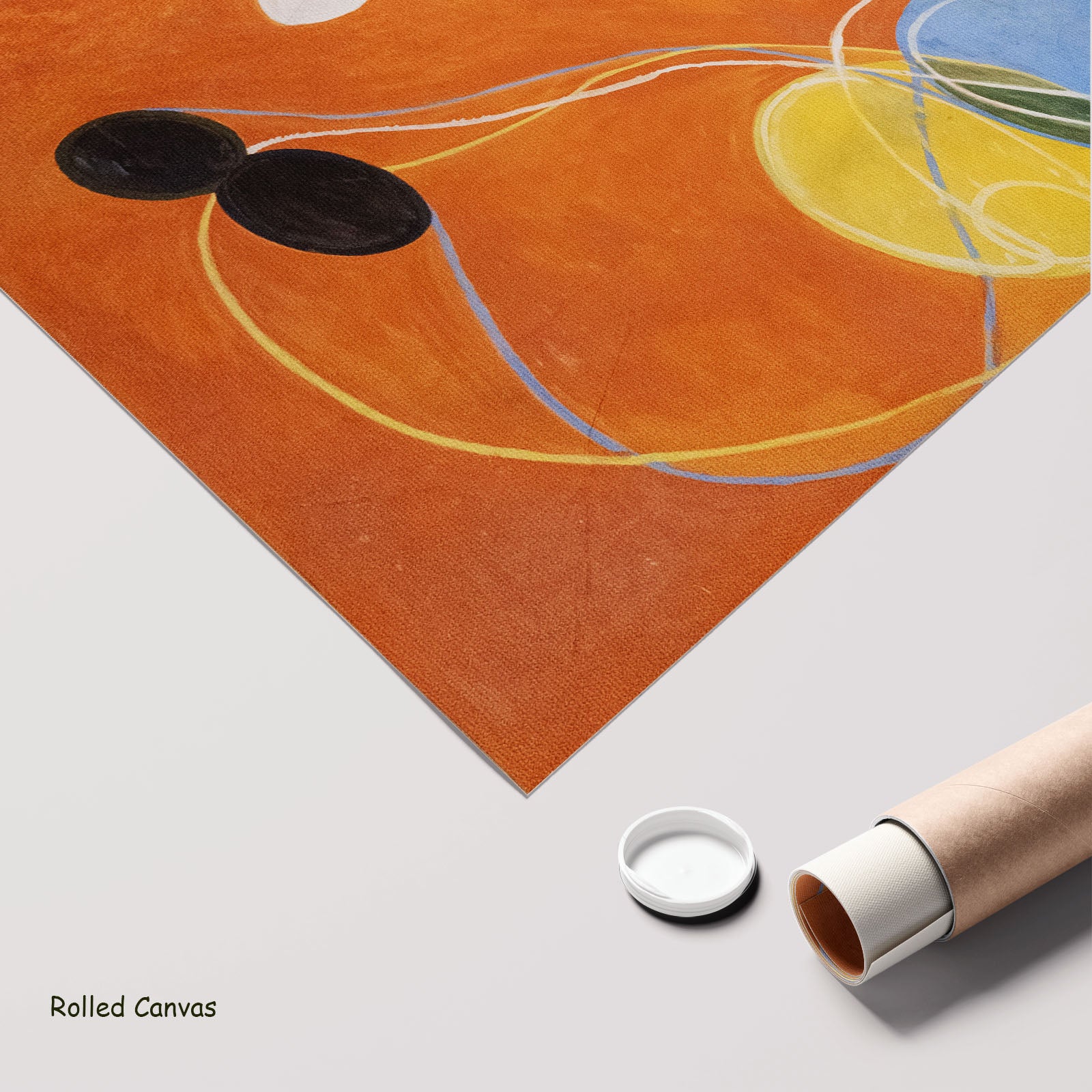 The Ten Largest, No. 4, Youth by Hilma af Klint as a large rolled orange and pink Abstract canvas print