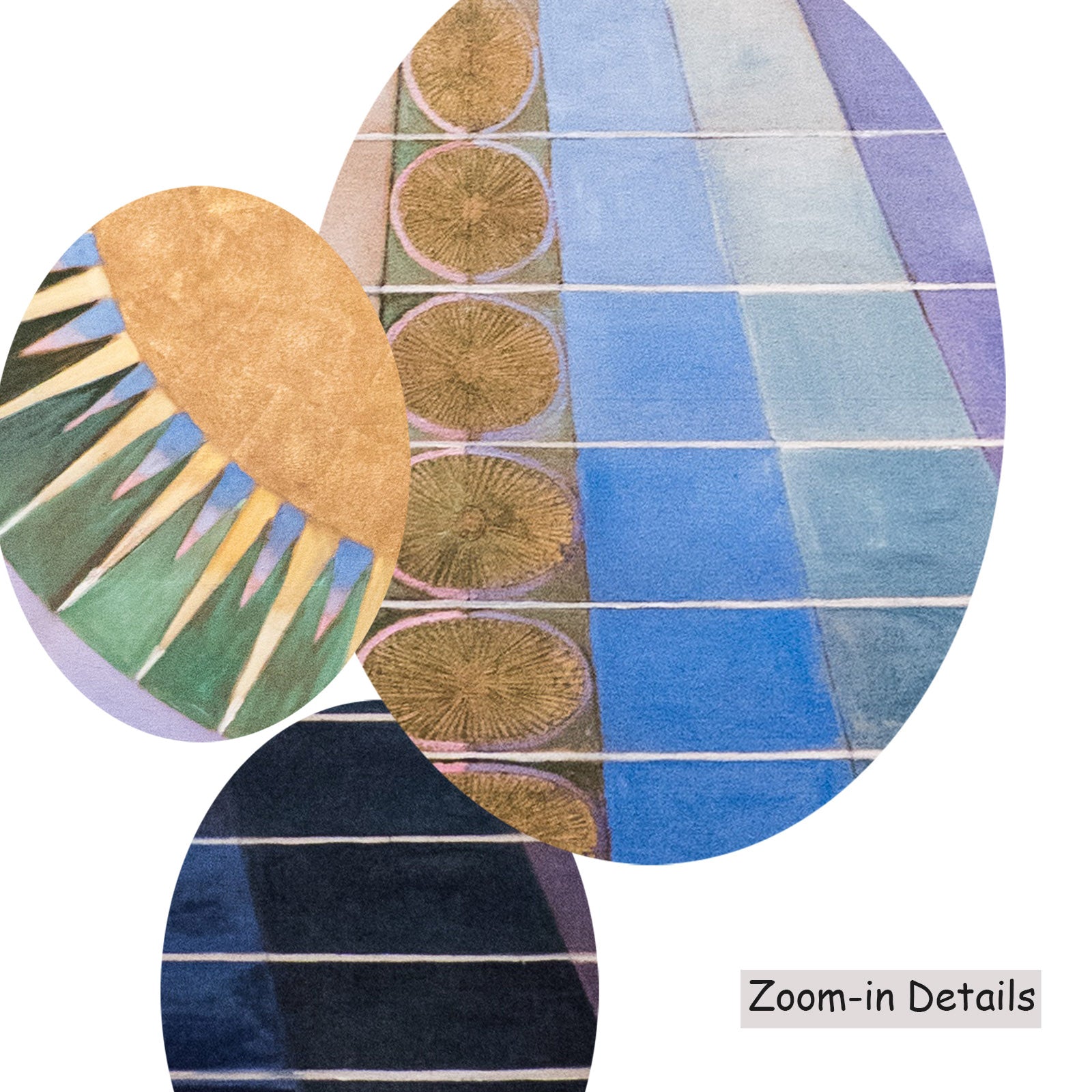 Close-up detail of the brushwork on Altarpiece, No. 1, Group X, a large gold and red Abstract canvas by Hilma af Klint