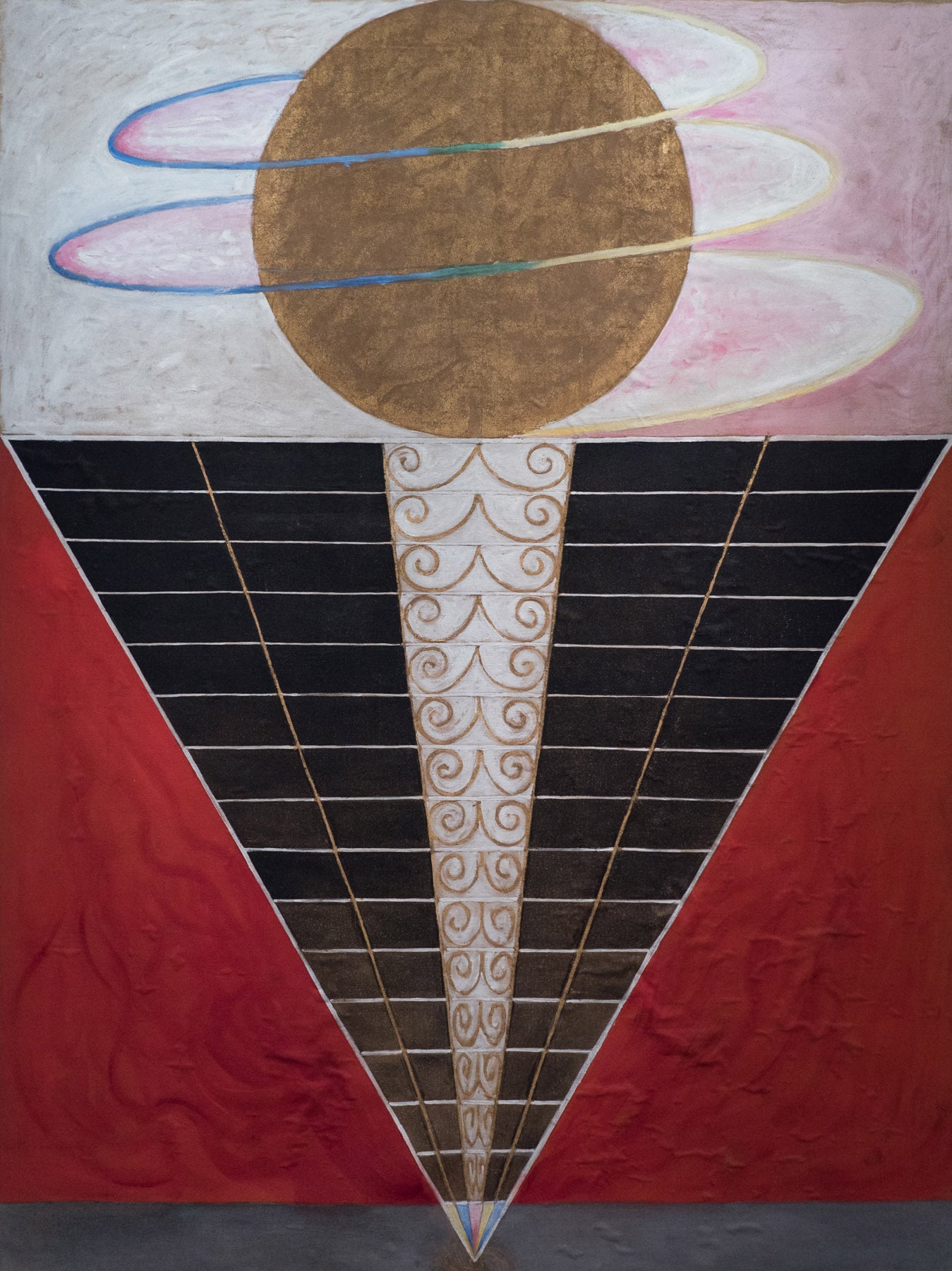 Large red and black Modern Abstract canvas print of Altarpiece, No. 2, Group X by Hilma af Klint