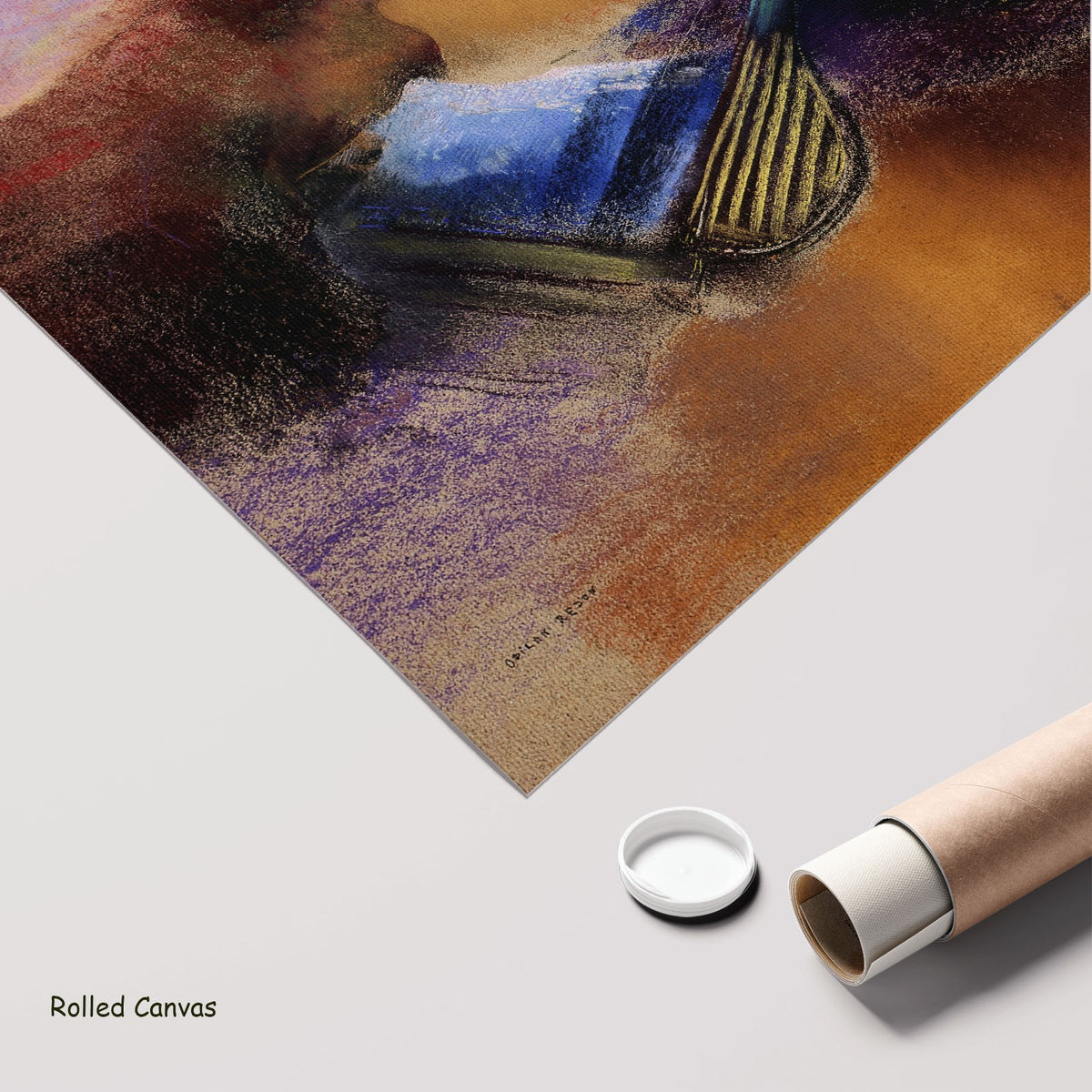 Orpheus by Odilon Redon as a large rolled purple and brown Symbolist canvas print