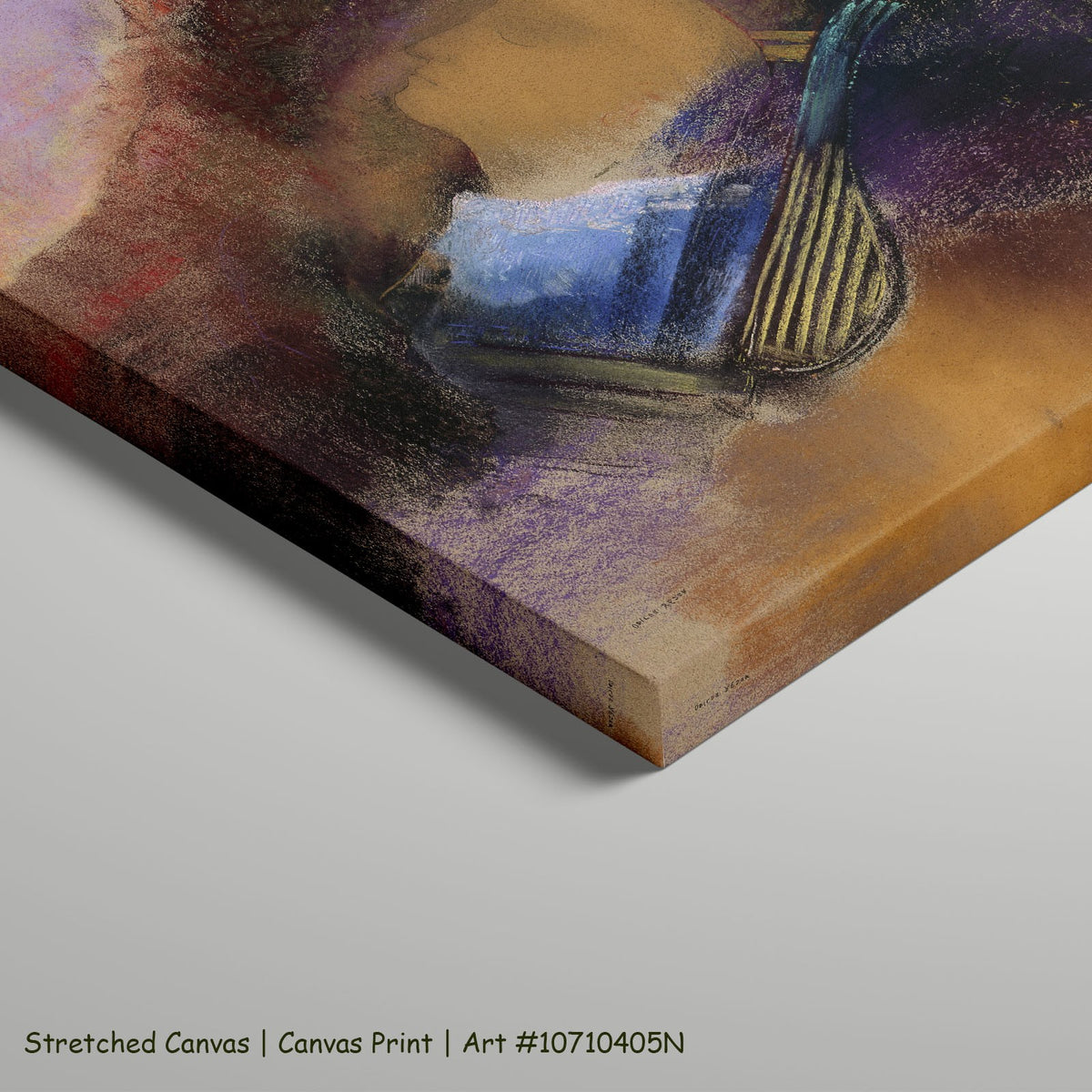 Orpheus by Odilon Redon as a large stretched purple and brown Symbolist canvas print