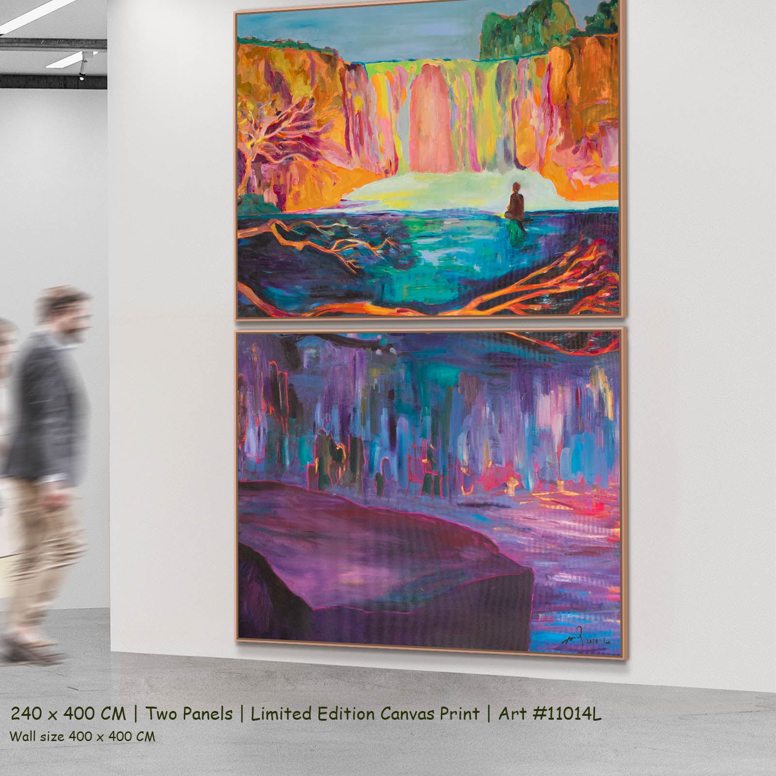 Between Two Worlds Large Scale Contemporary two-panel canvas wall art set