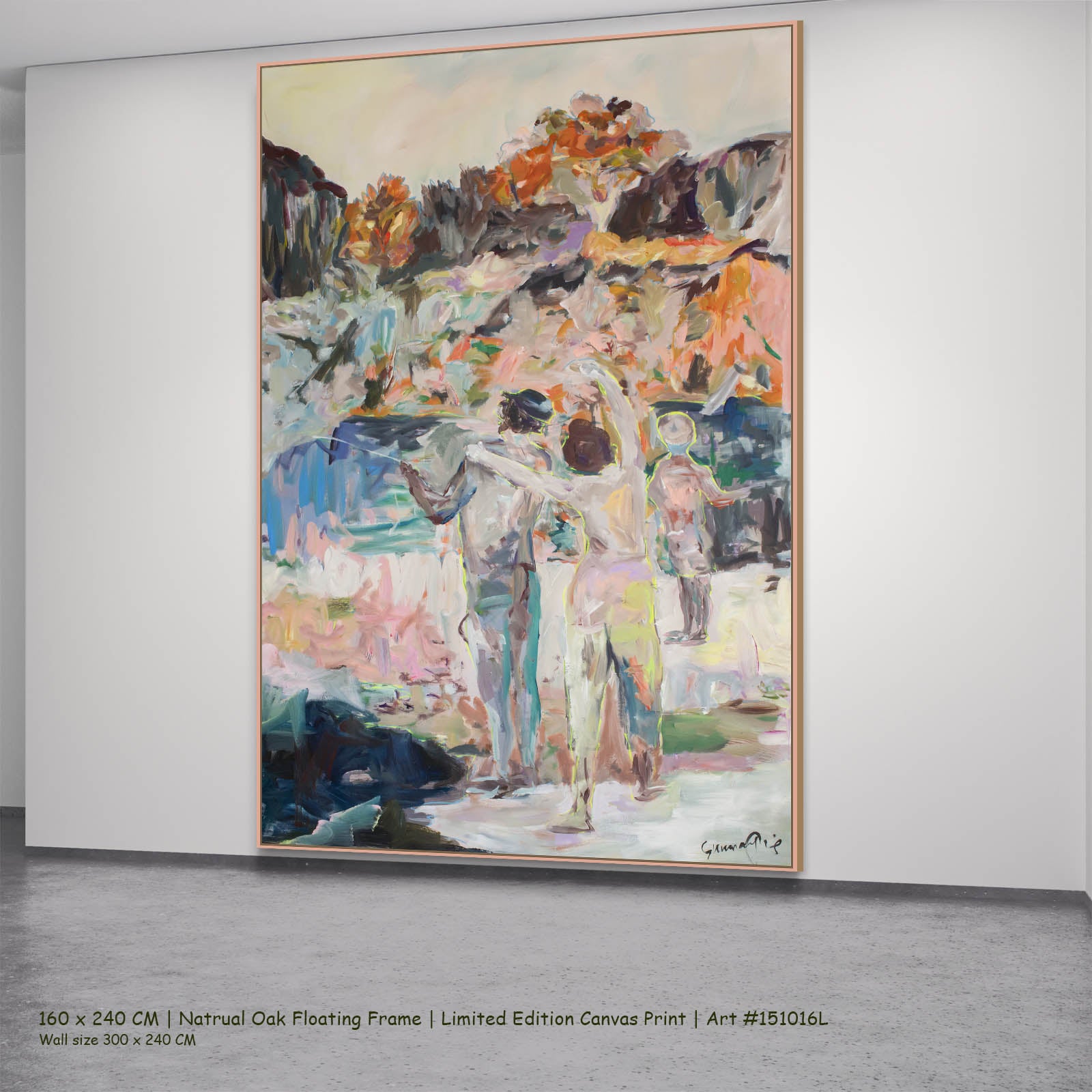 The Life I Planned Modern canvas wall art in a natural oak floating frame, 160 × 240 cm