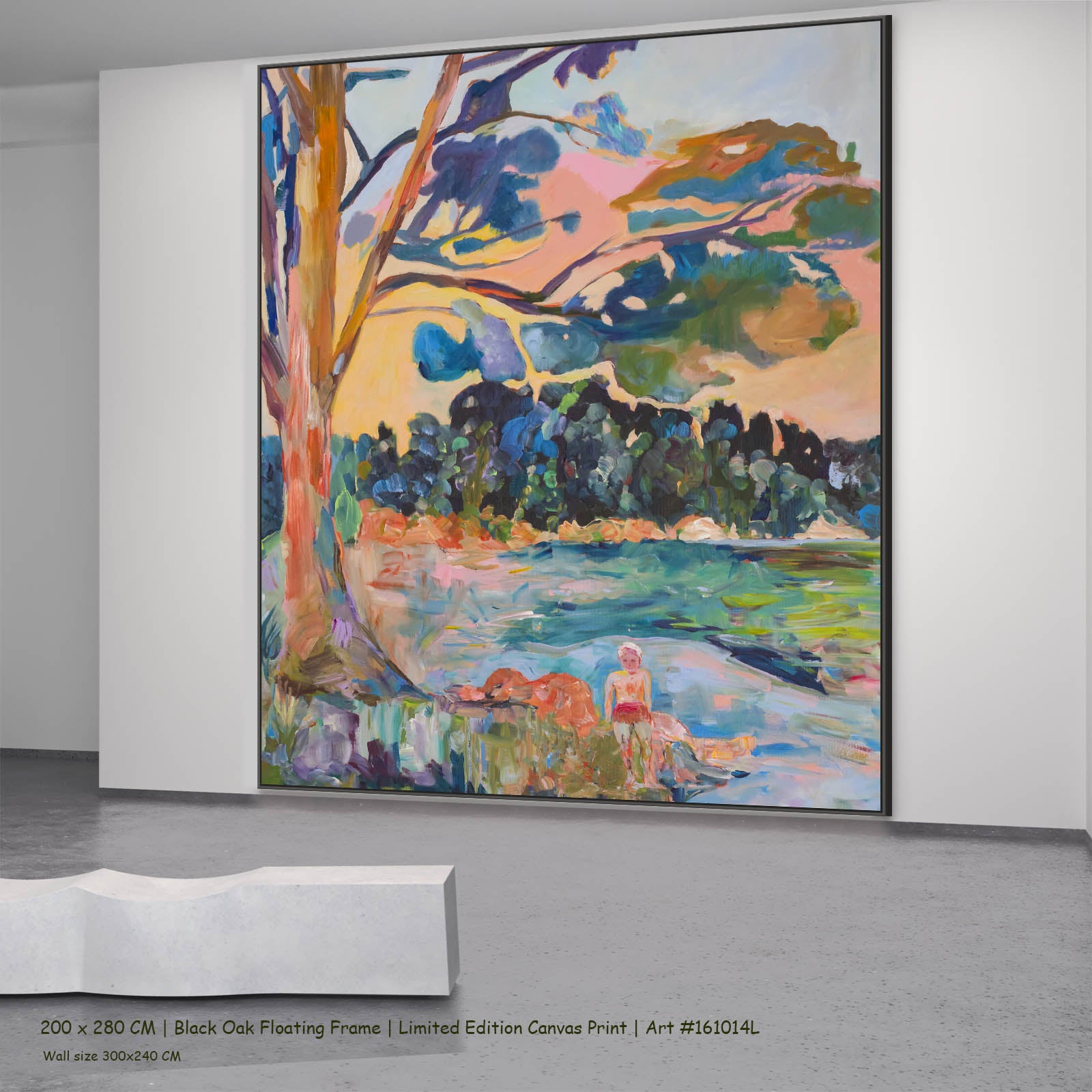 Cost of Becoming Contemporary canvas wall art in a black oak floating frame, 200 × 280 cm