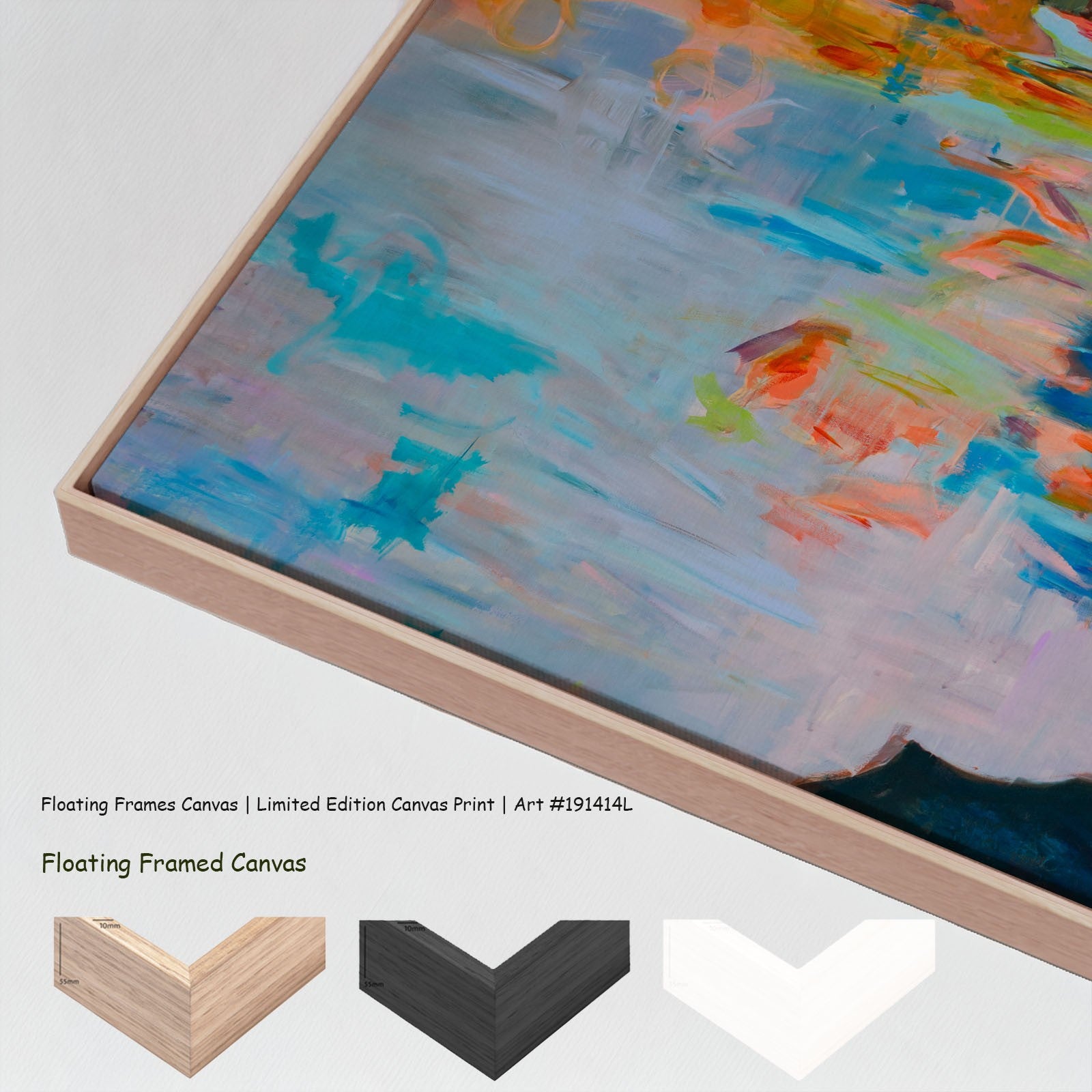 Whole Large Scale canvas wall art with floating frame options