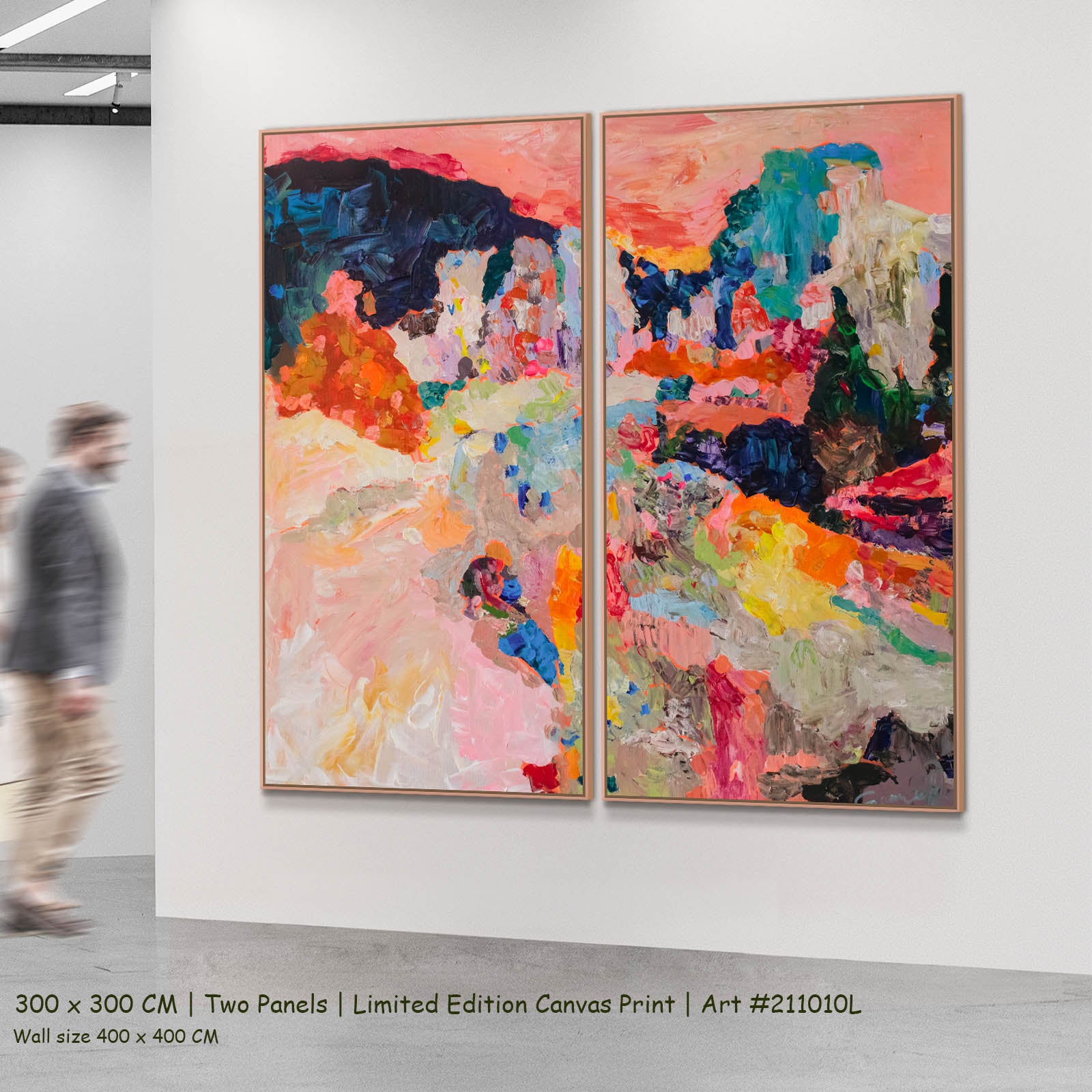 Far from Home Abstract two-panel canvas wall art set, 300 × 300 cm