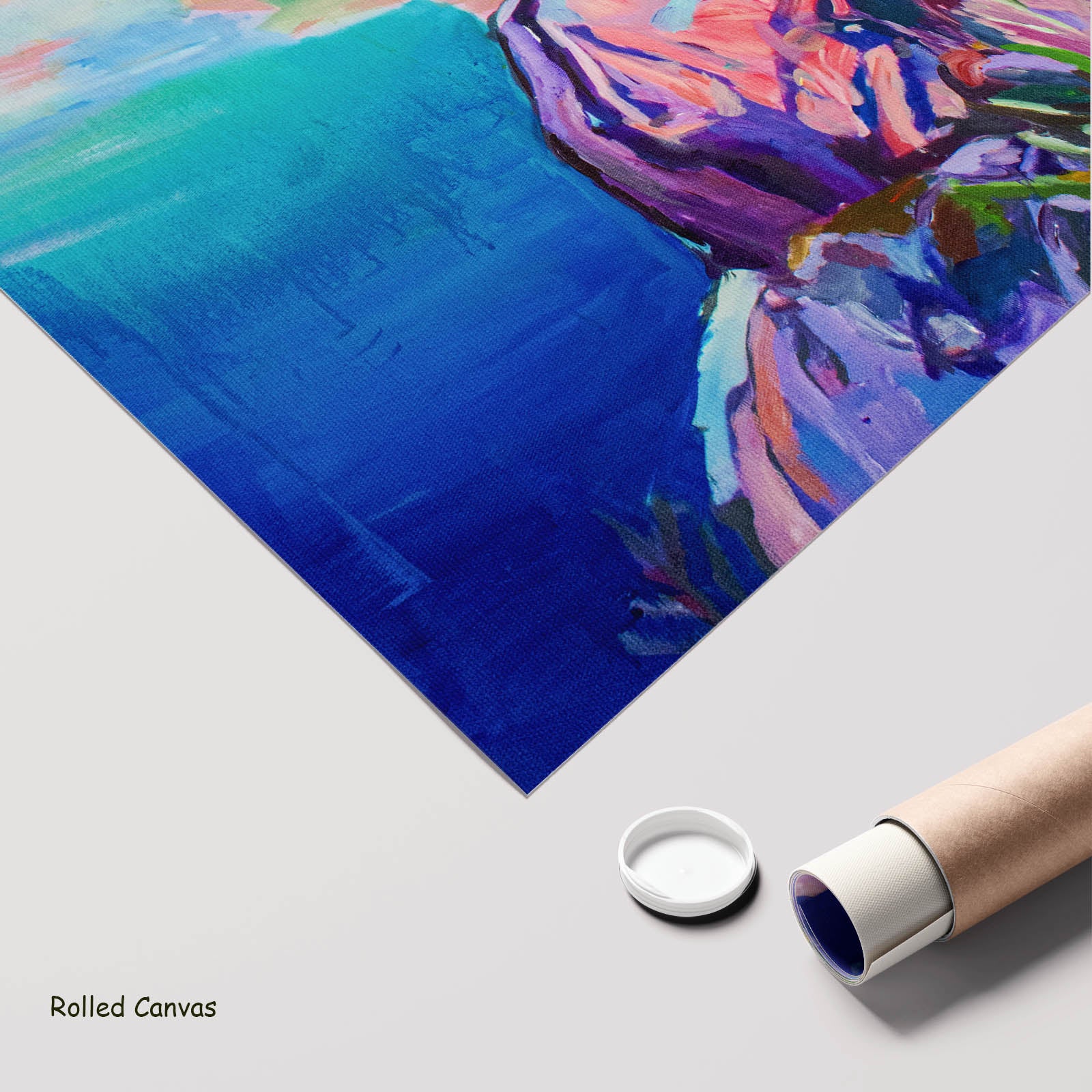 Undecorated Large Abstract art as a rolled canvas print