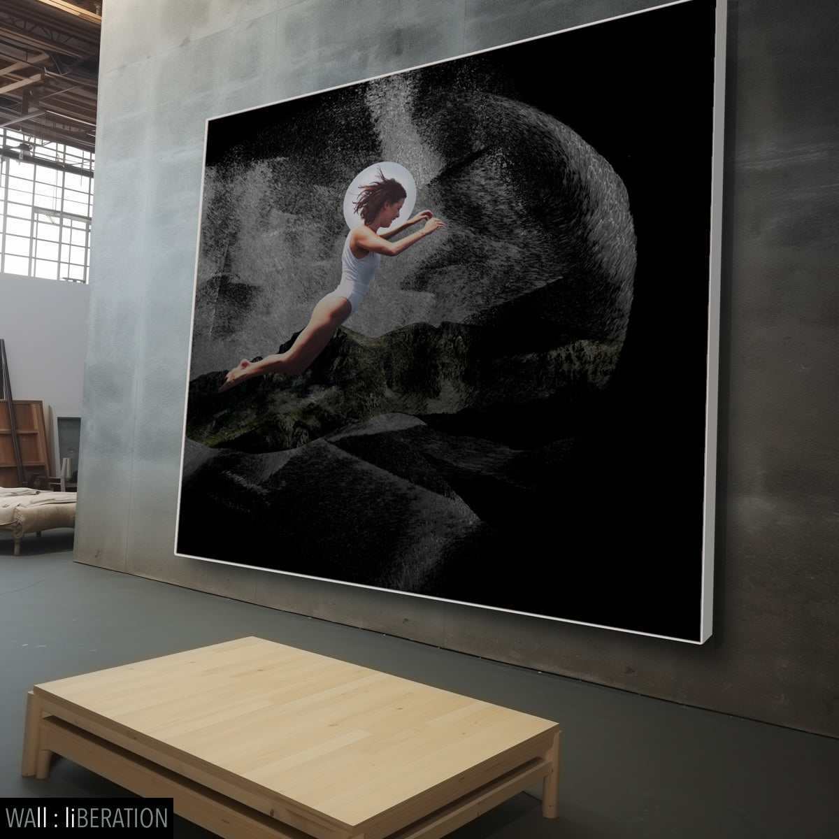 Dare to Dream Black & White Photography canvas wall art framed and hung on a wall
