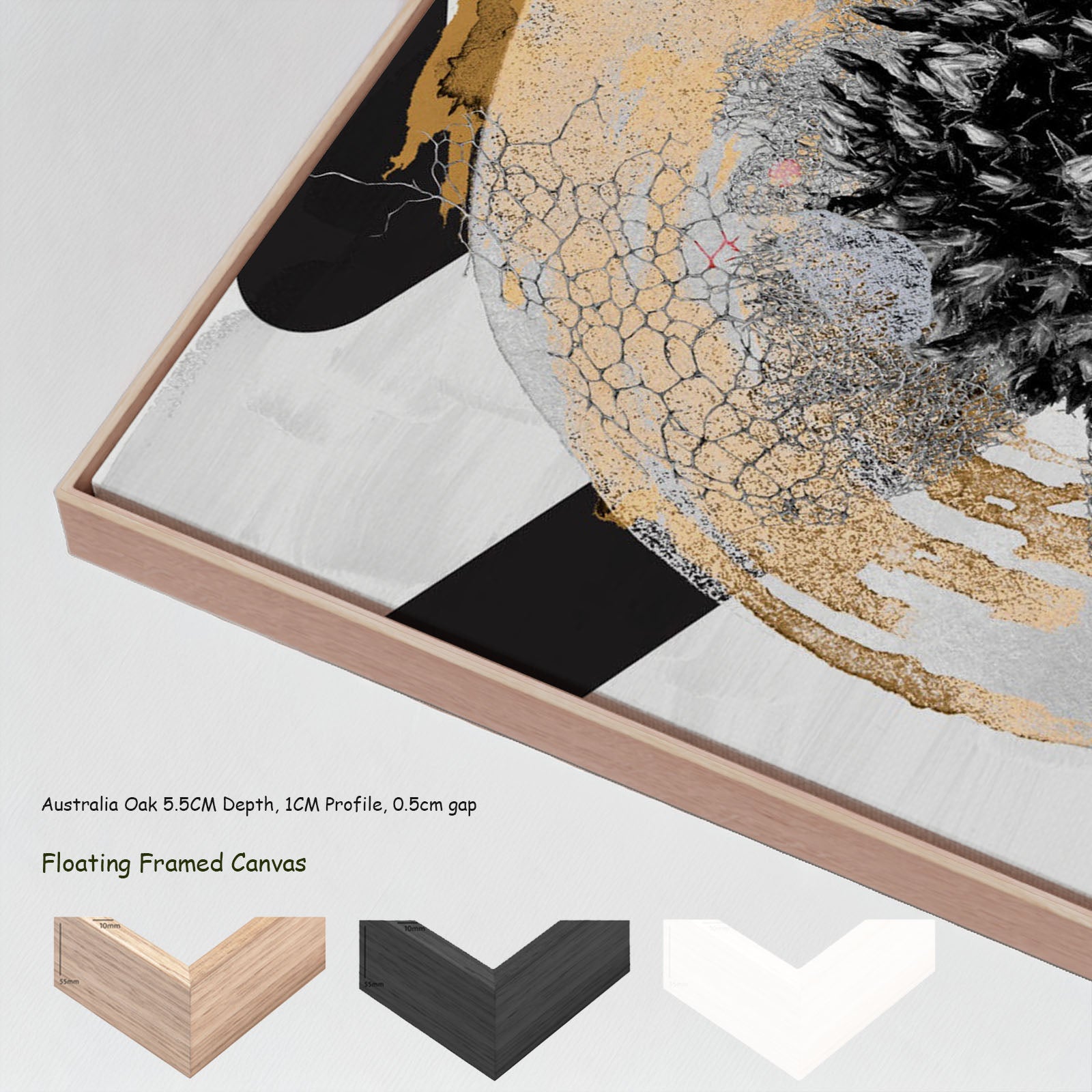 25012212N — floating frames mockup, large canvas print