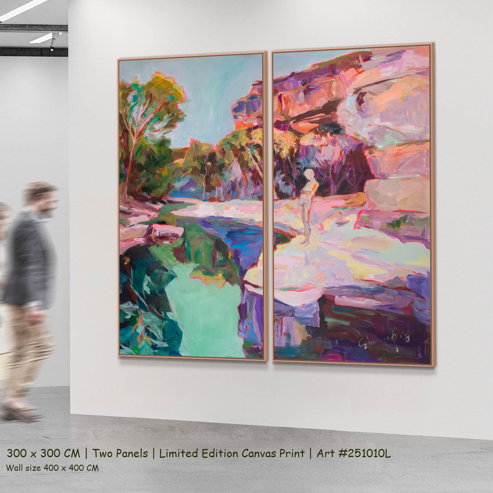 Contemplating Abstract two-panel canvas wall art set, 300 × 300 cm
