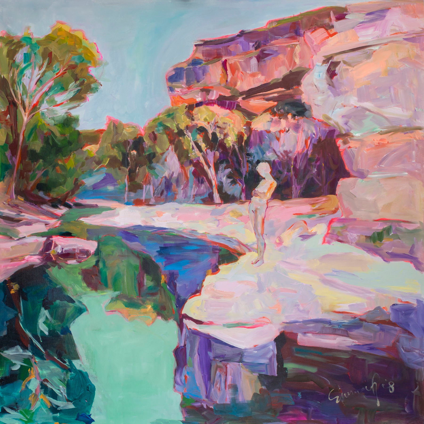 Contemplating — Oversized Abstract canvas wall art by Summer Jiang