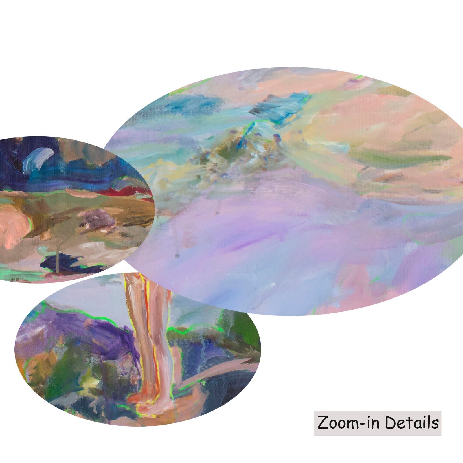 Accidental Knowing canvas — close-up of brushwork texture and surface