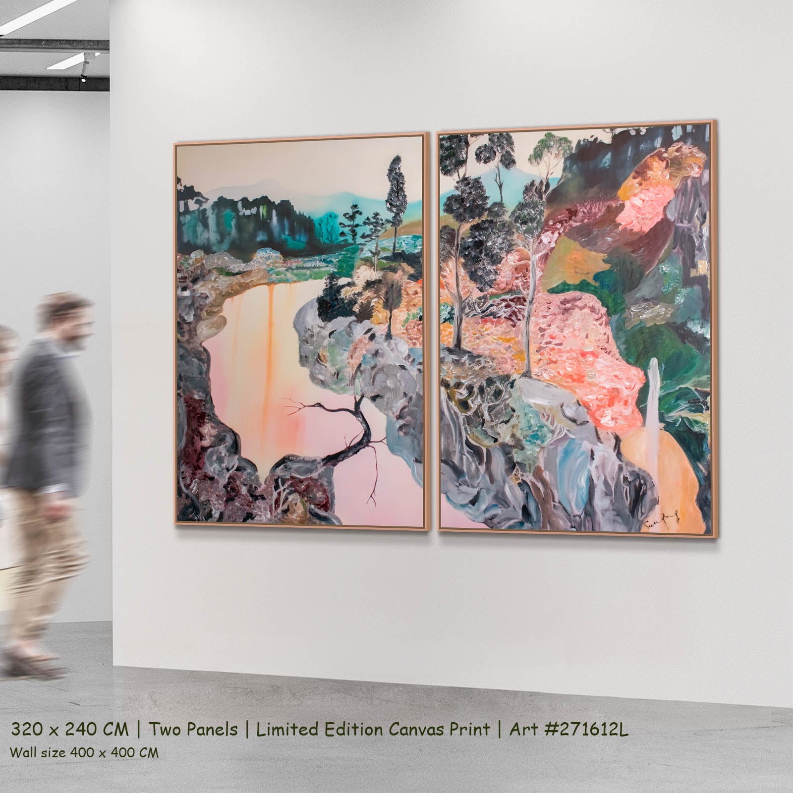 Beauty Abstract two-panel canvas wall art set, 320 × 240 cm