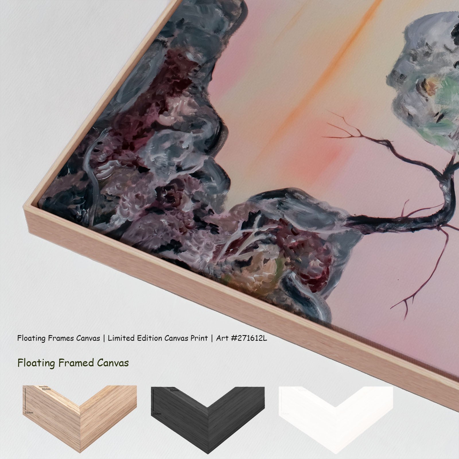 Beauty Oversized canvas wall art with floating frame options