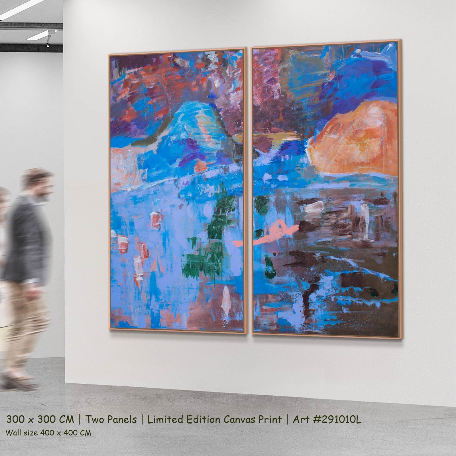 Against the Tide Abstract two-panel canvas wall art set, 300 × 300 cm