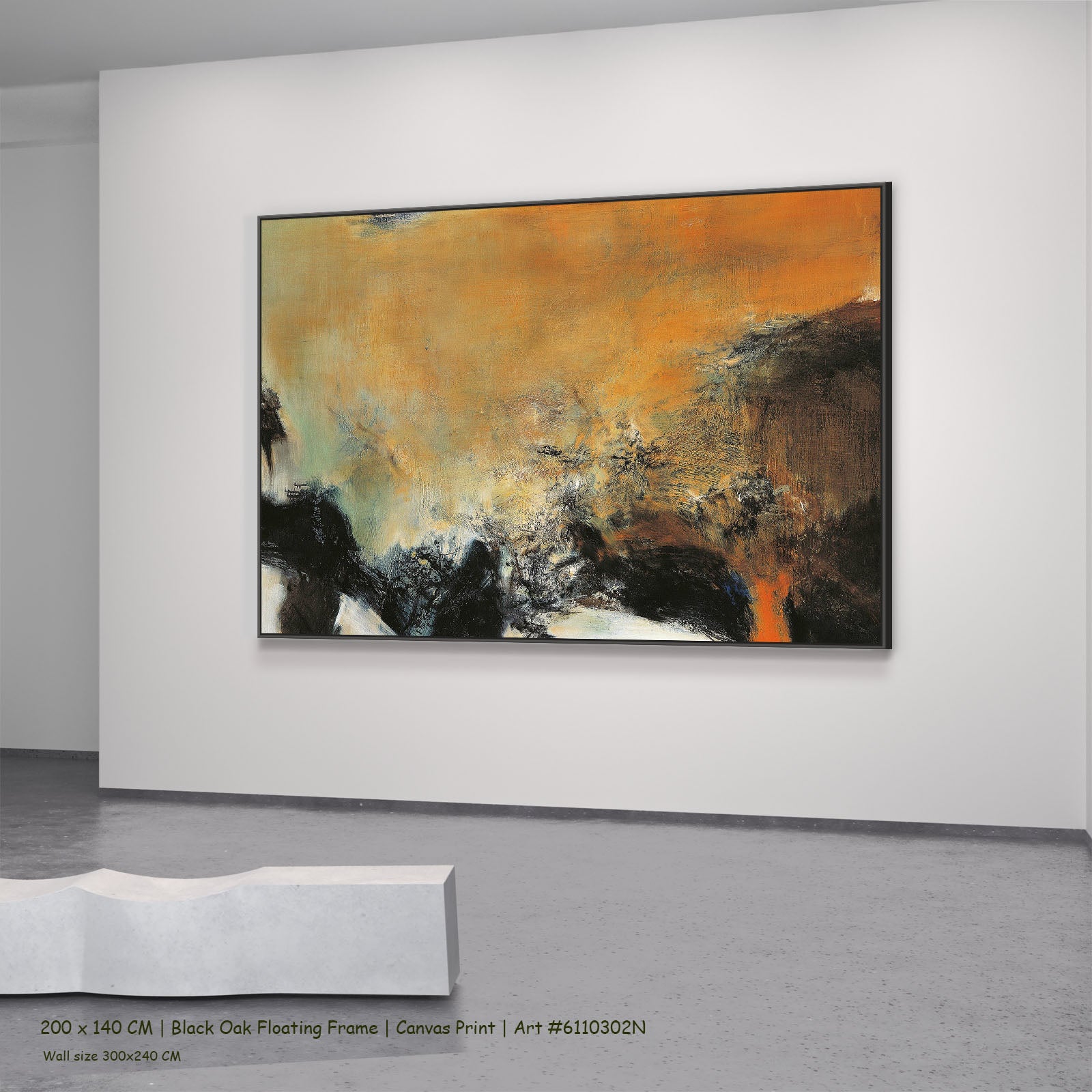 302N — black oak mockup, large canvas print
