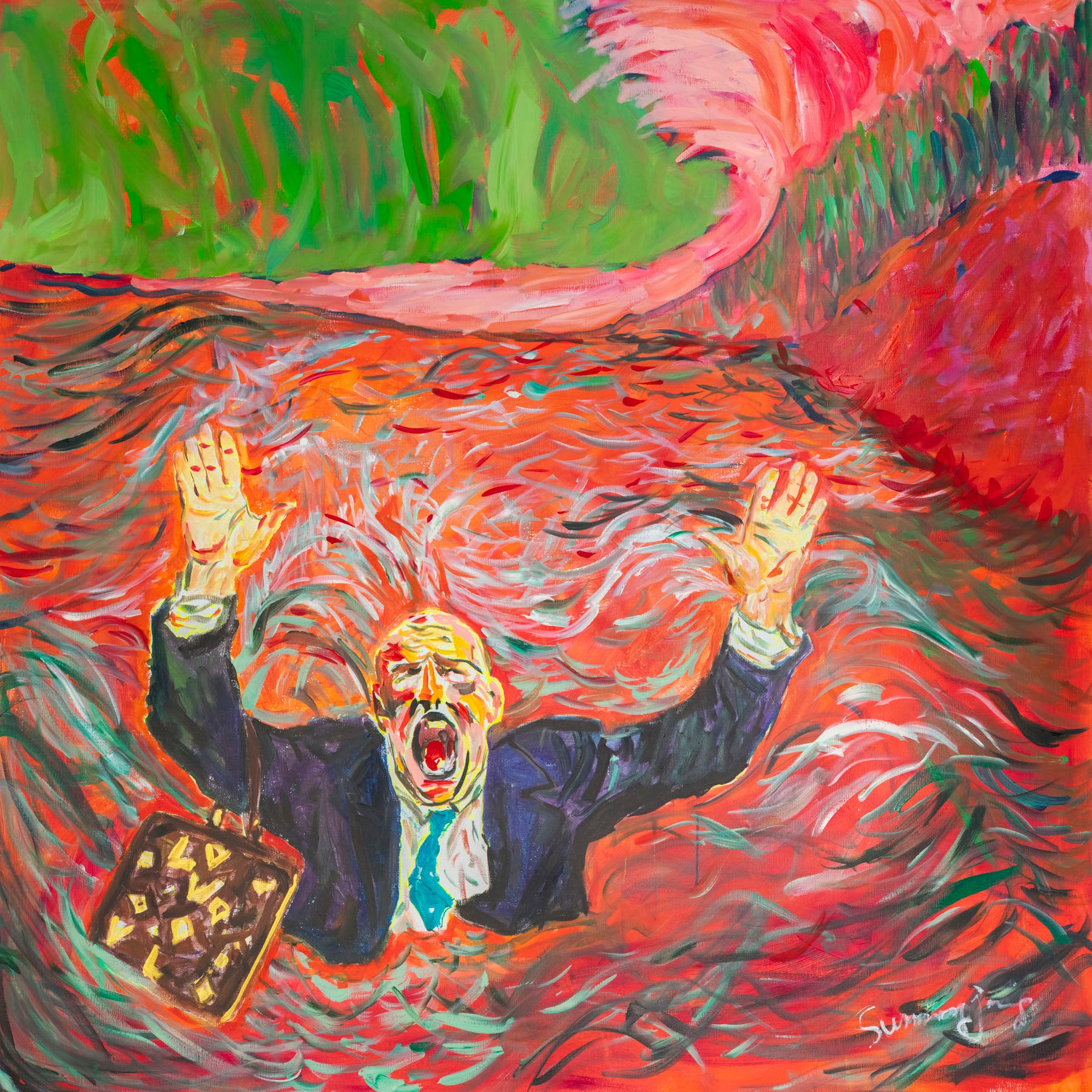 Drowning Dishonesty — Large Contemporary canvas wall art by Summer Jiang