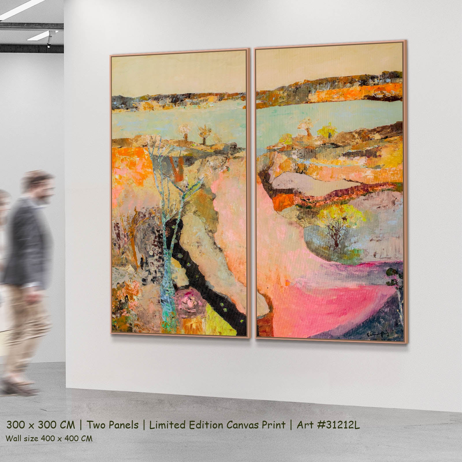 Wodonga Abstract two-panel canvas wall art set, 300 × 300 cm