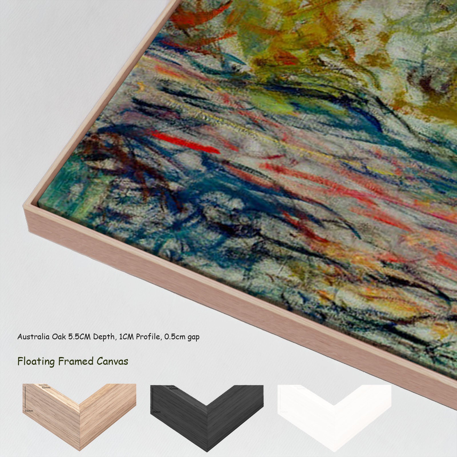 3380N — floating frames mockup, large canvas print