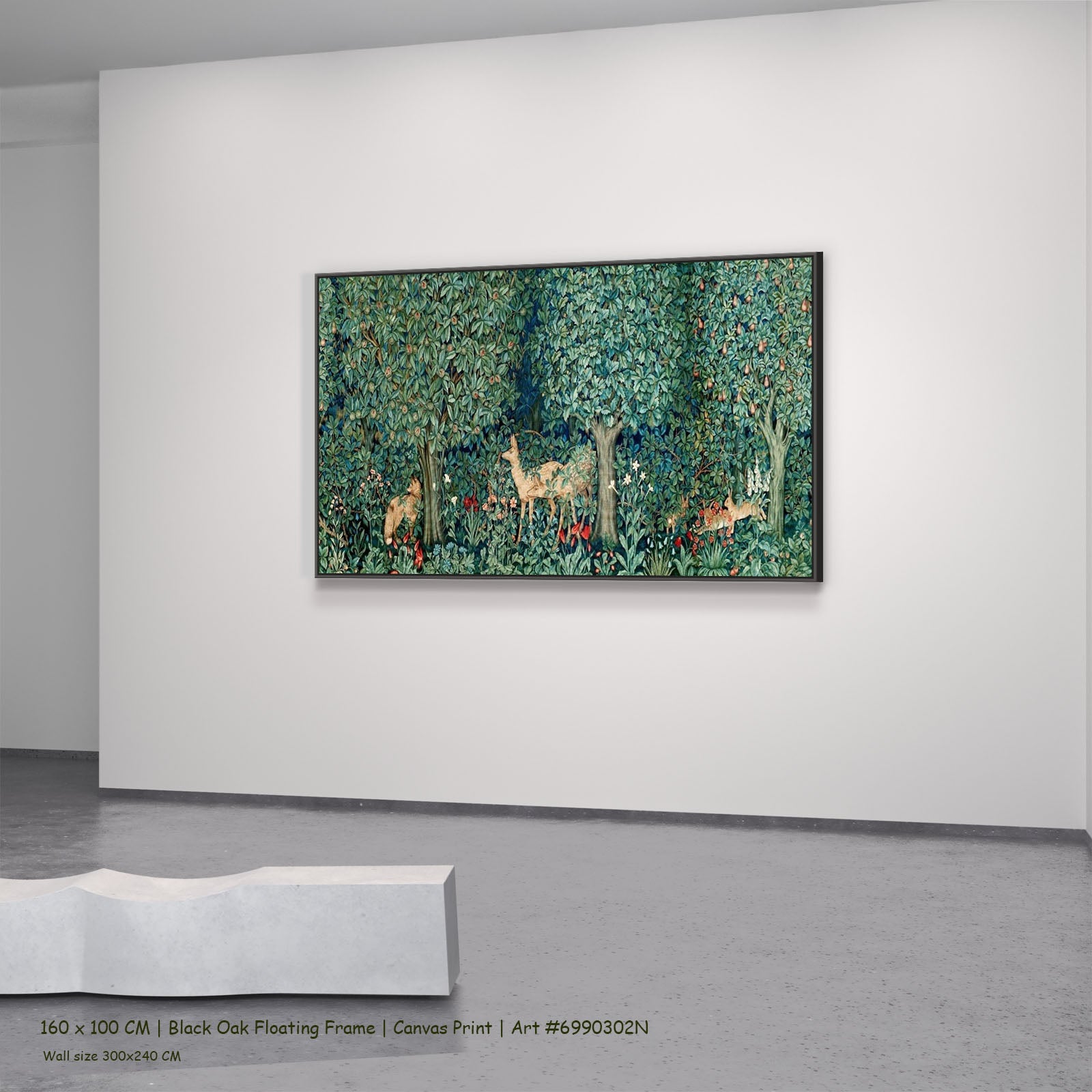 Fresh Forest — black oak, large green forest canvas print
