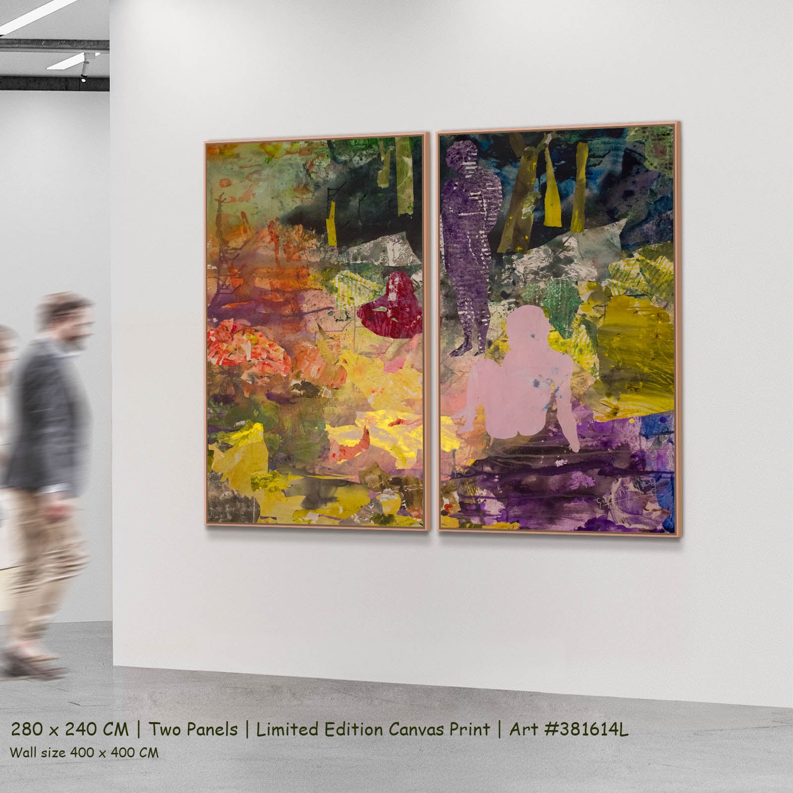 As We Are Abstract two-panel canvas wall art set, 280 × 240 cm