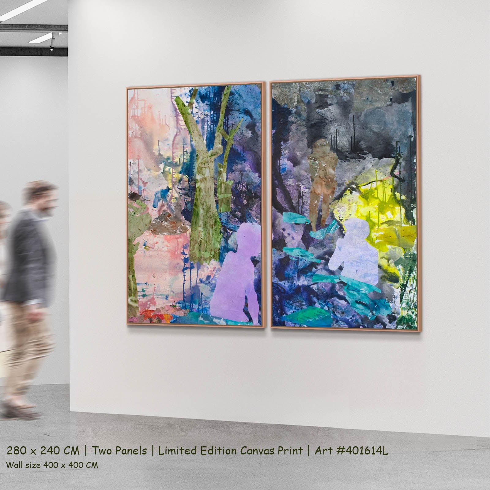 The Search Contemporary two-panel canvas wall art set, 280 × 240 cm