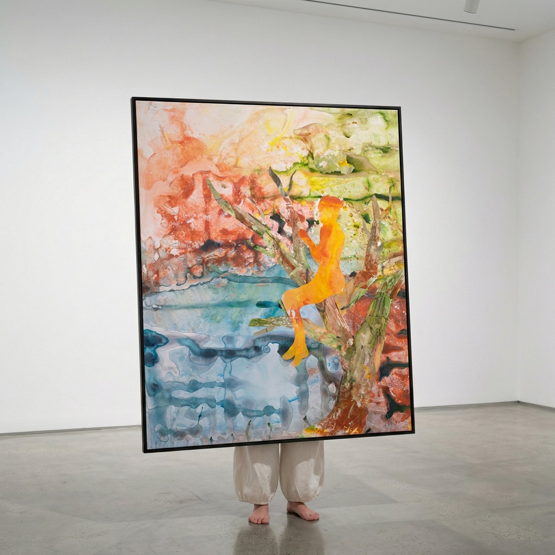 Golden Canopy Modern canvas wall art styled in a room setting, 160 × 200 cm, by Summer Jiang