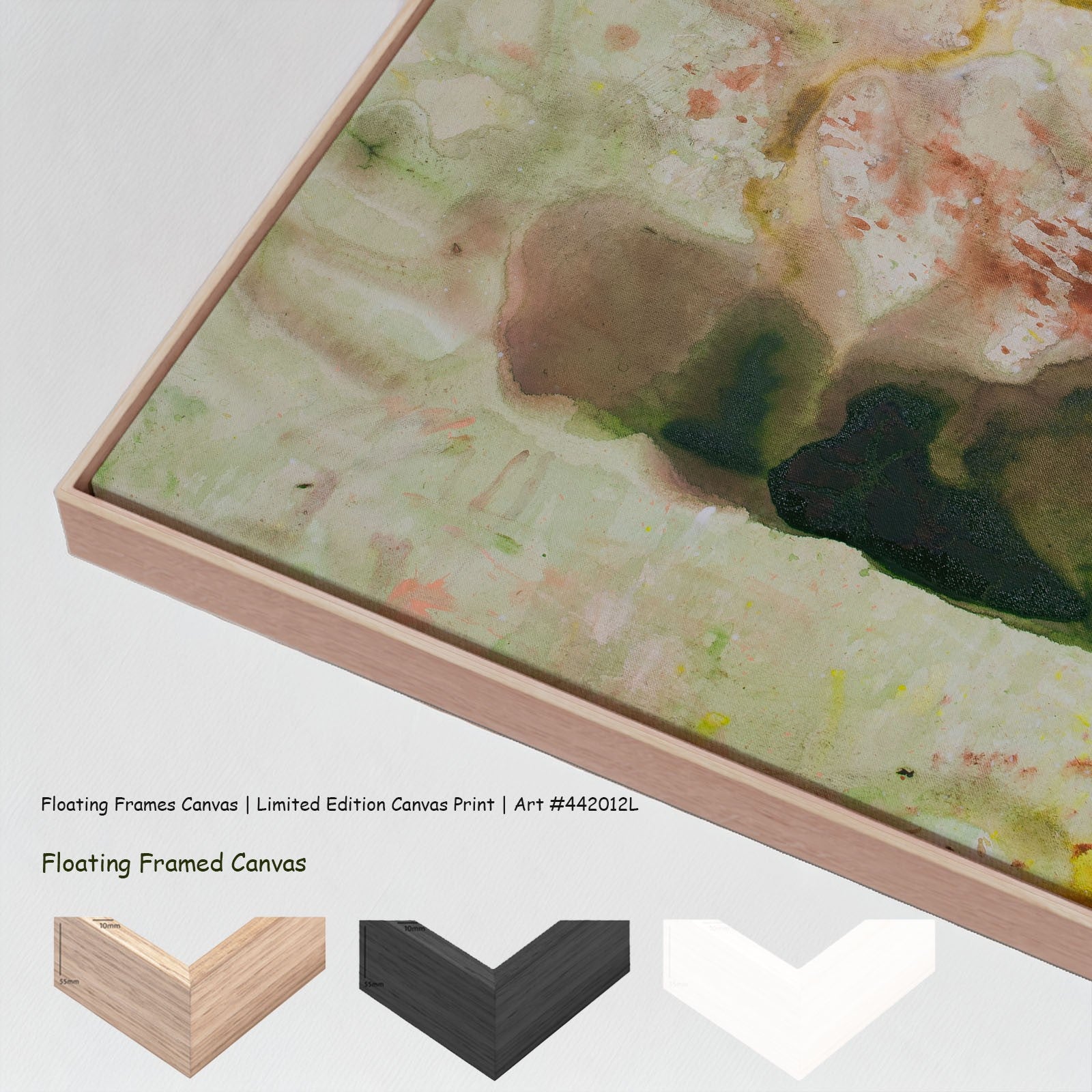 Swan's Whisper Large Scale canvas wall art with floating frame options