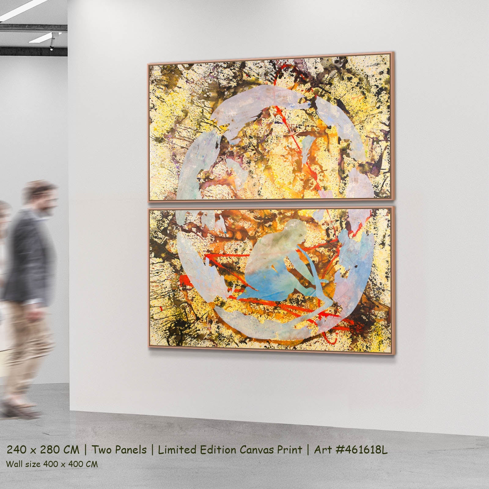 Surrender Abstract two-panel canvas wall art set, 240 × 280 cm