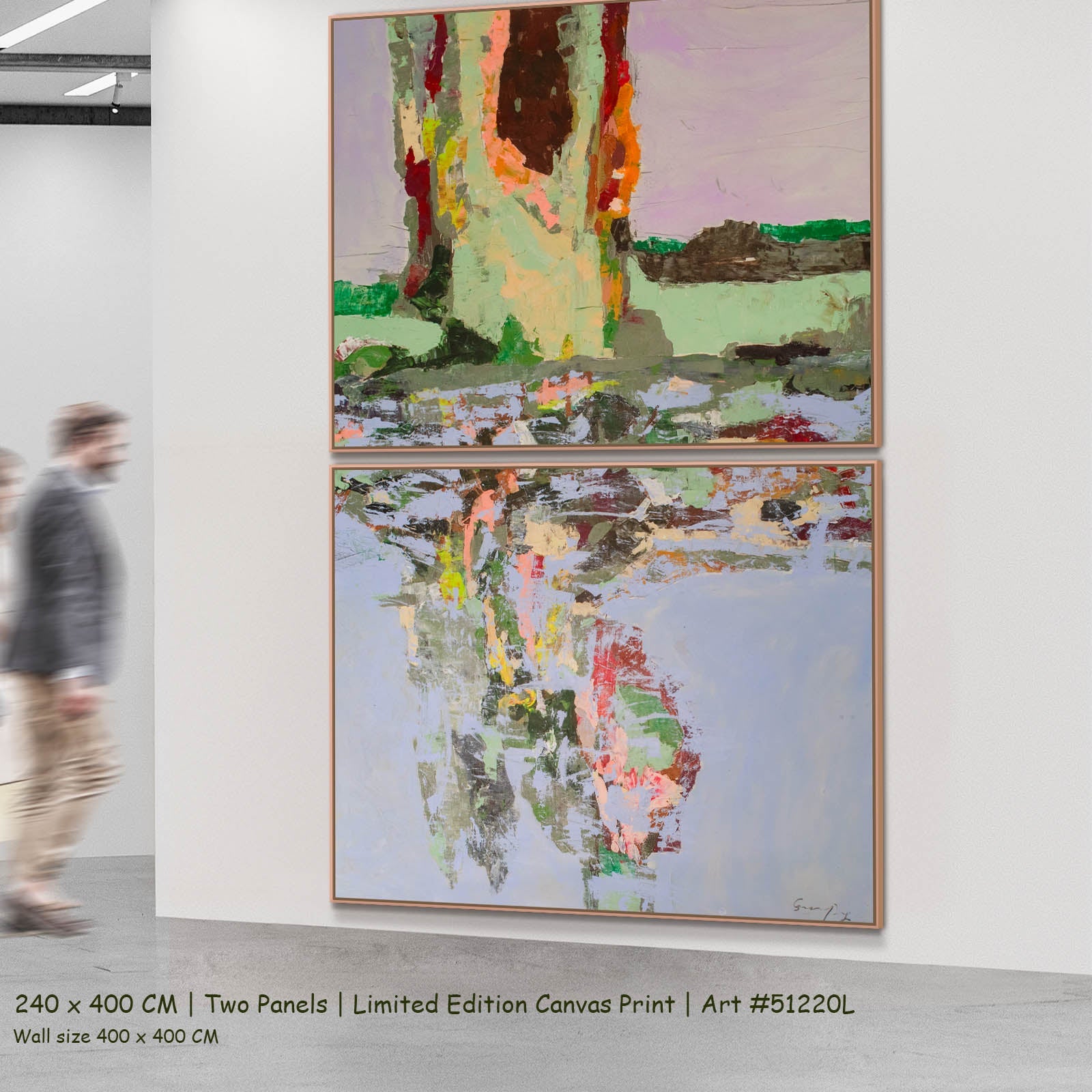 Forgotten Large Abstract two-panel canvas wall art set