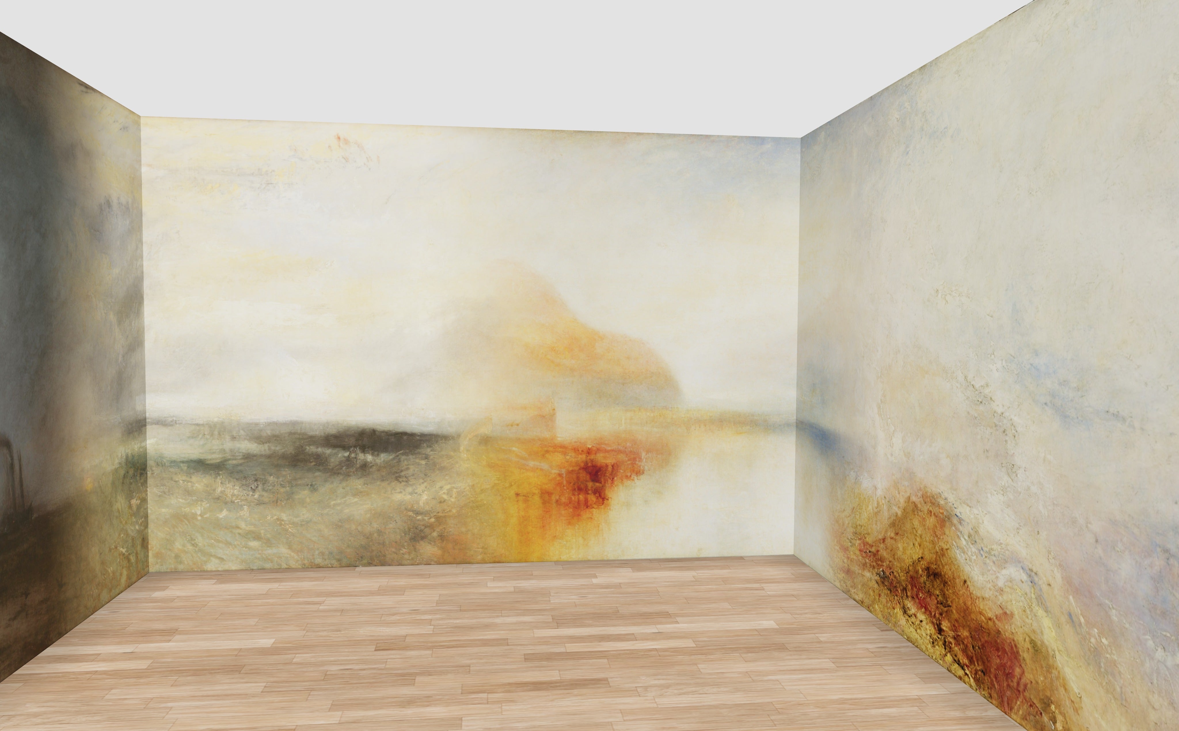 Turner Light Wall Mural — rendered in a 12 m room at 270 cm ceiling