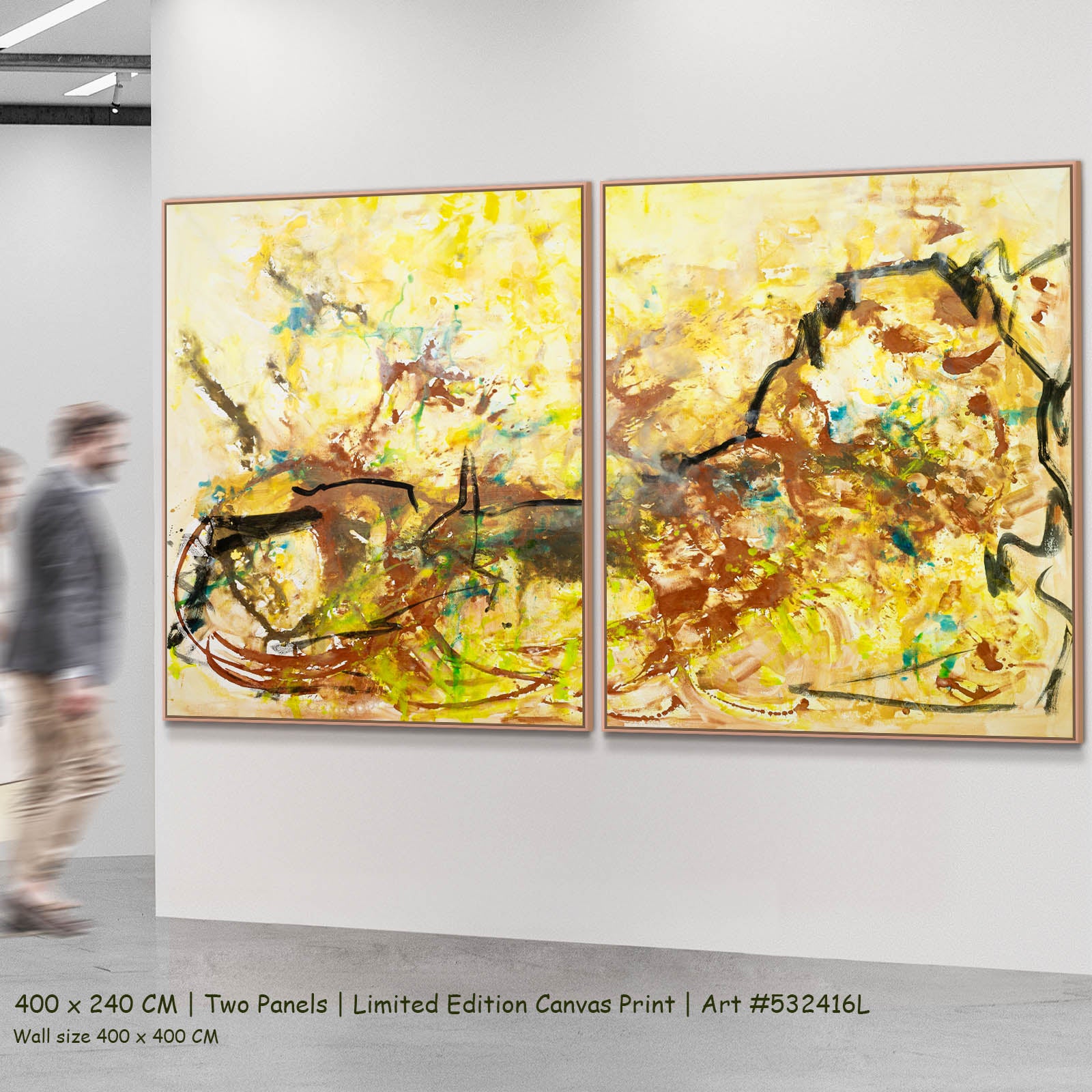The Climb Large Modern two-panel canvas wall art set