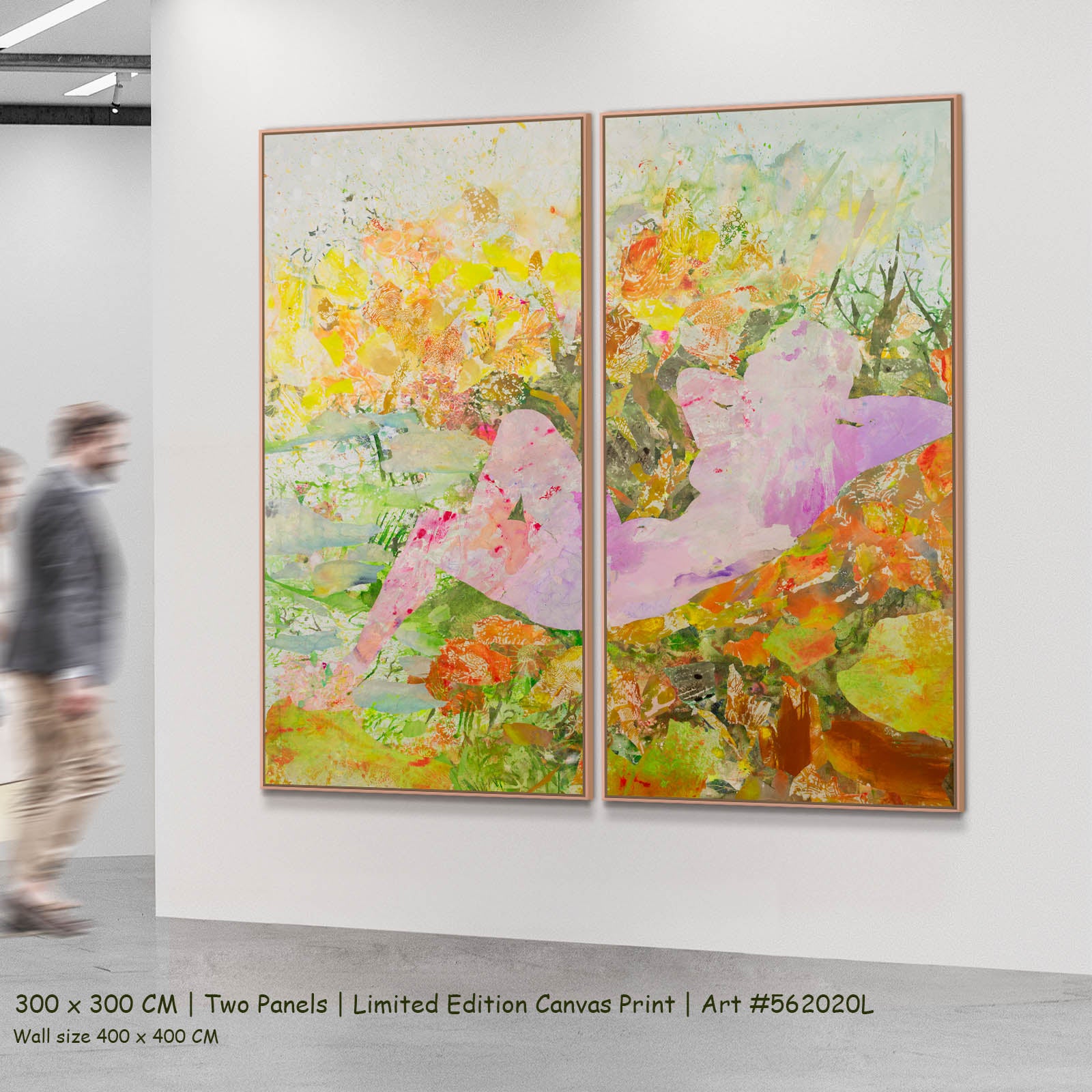 Merge Abstract two-panel canvas wall art set, 300 × 300 cm