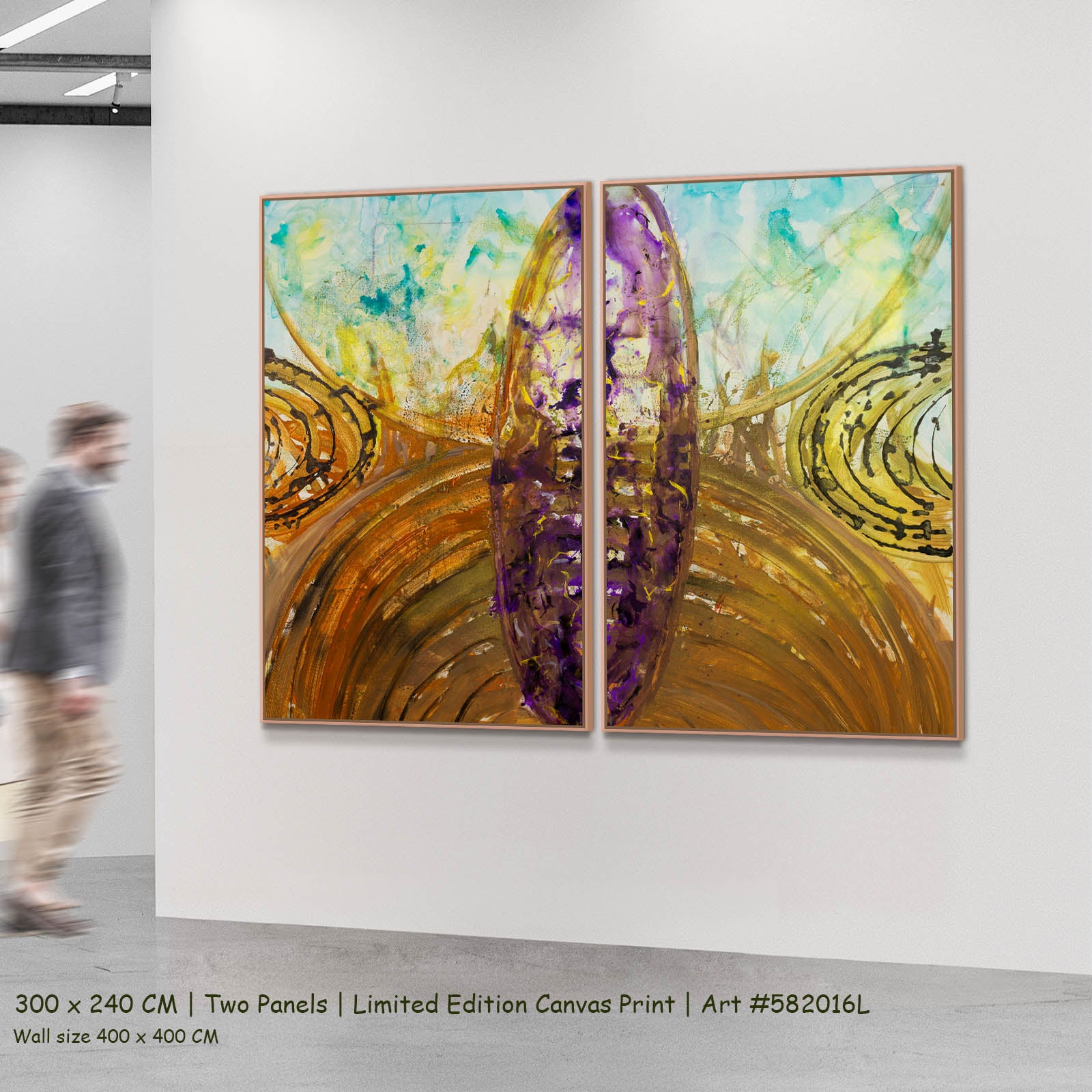 Remembrance Abstract two-panel canvas wall art set, 300 × 240 cm