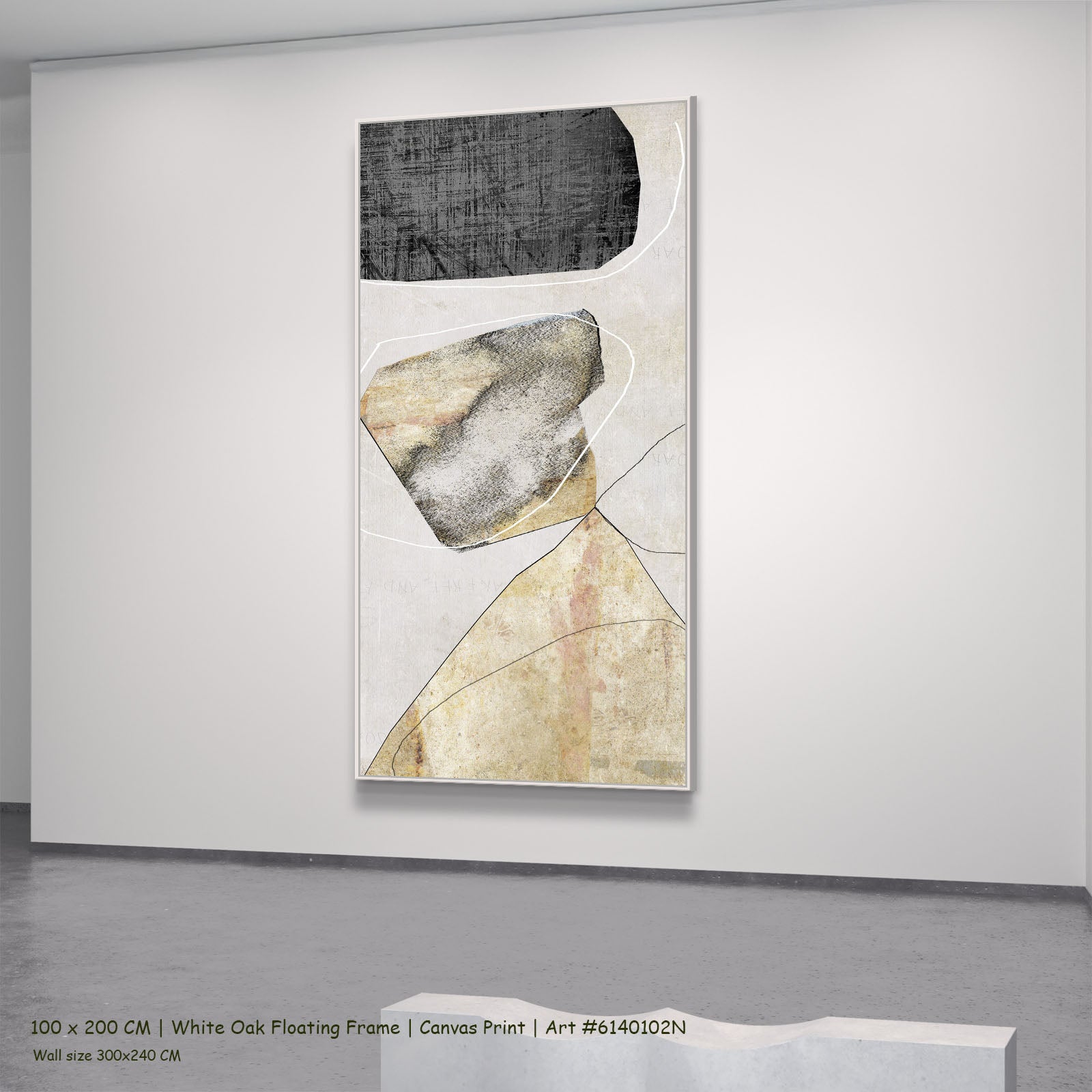 654VN — white oak mockup, large canvas print
