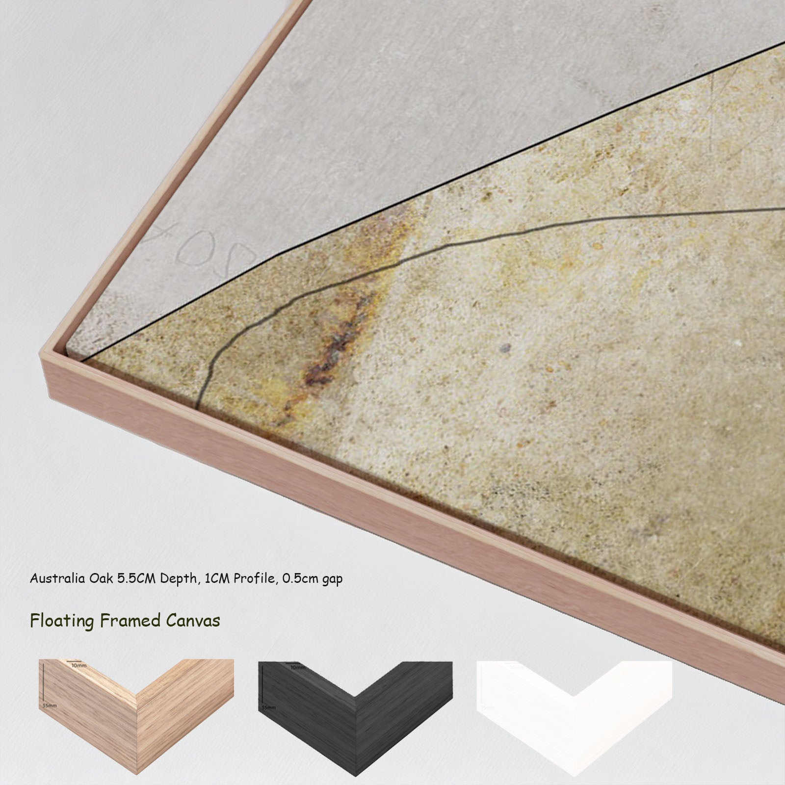 654VN — floating frames mockup, large canvas print