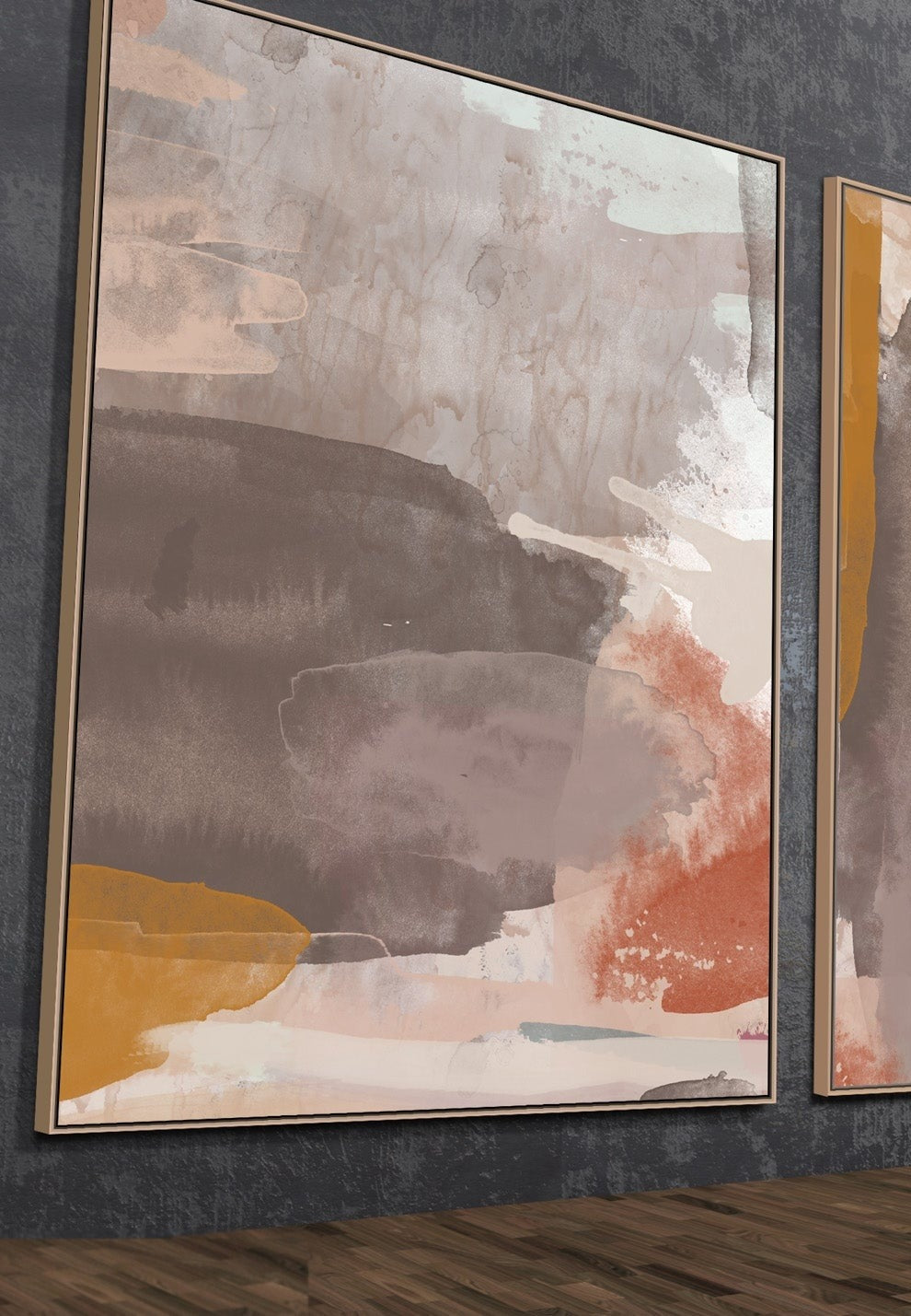 Sunset I — large abstract canvas print on the wall of a modern interior
