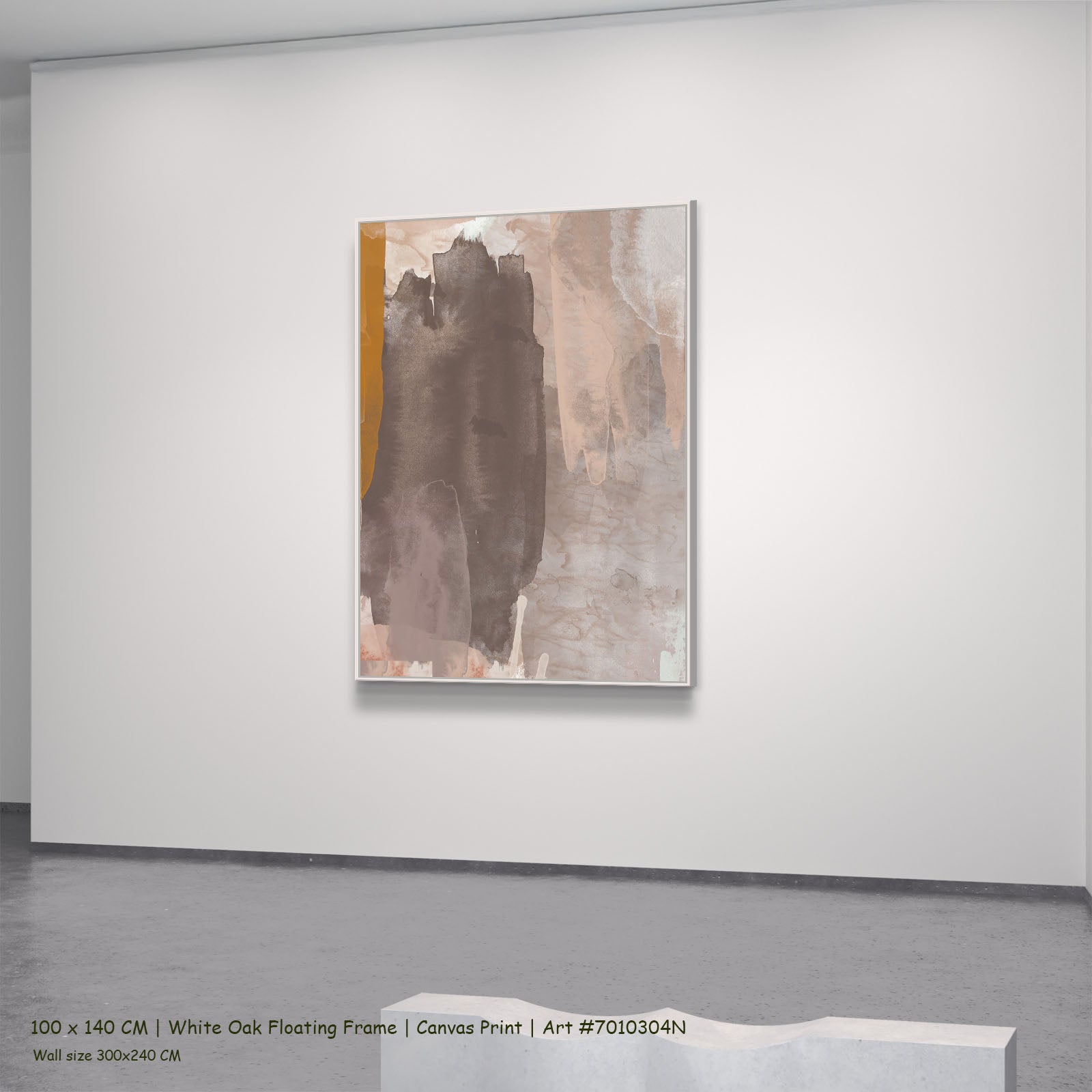 Sunset II in a white oak floating frame, large canvas