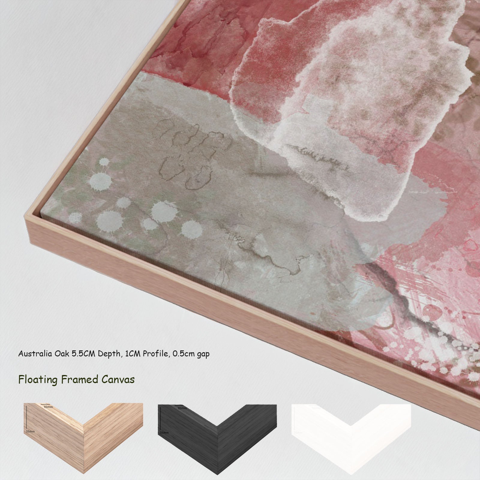 Japanese Garden II — oak floating frame options, large canvas print