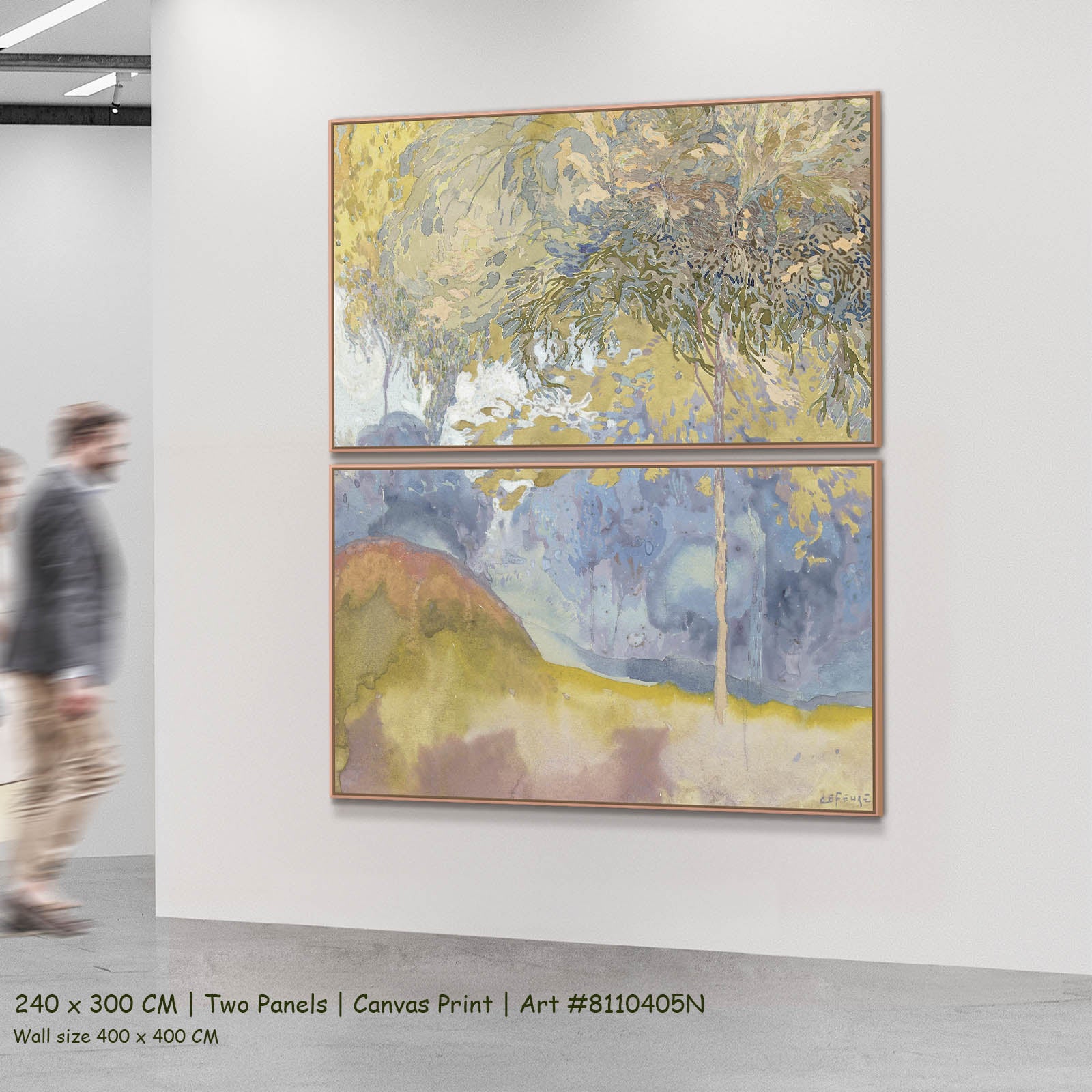 Wooded Landscape Landscape two-panel canvas wall art set, 240 × 300 cm