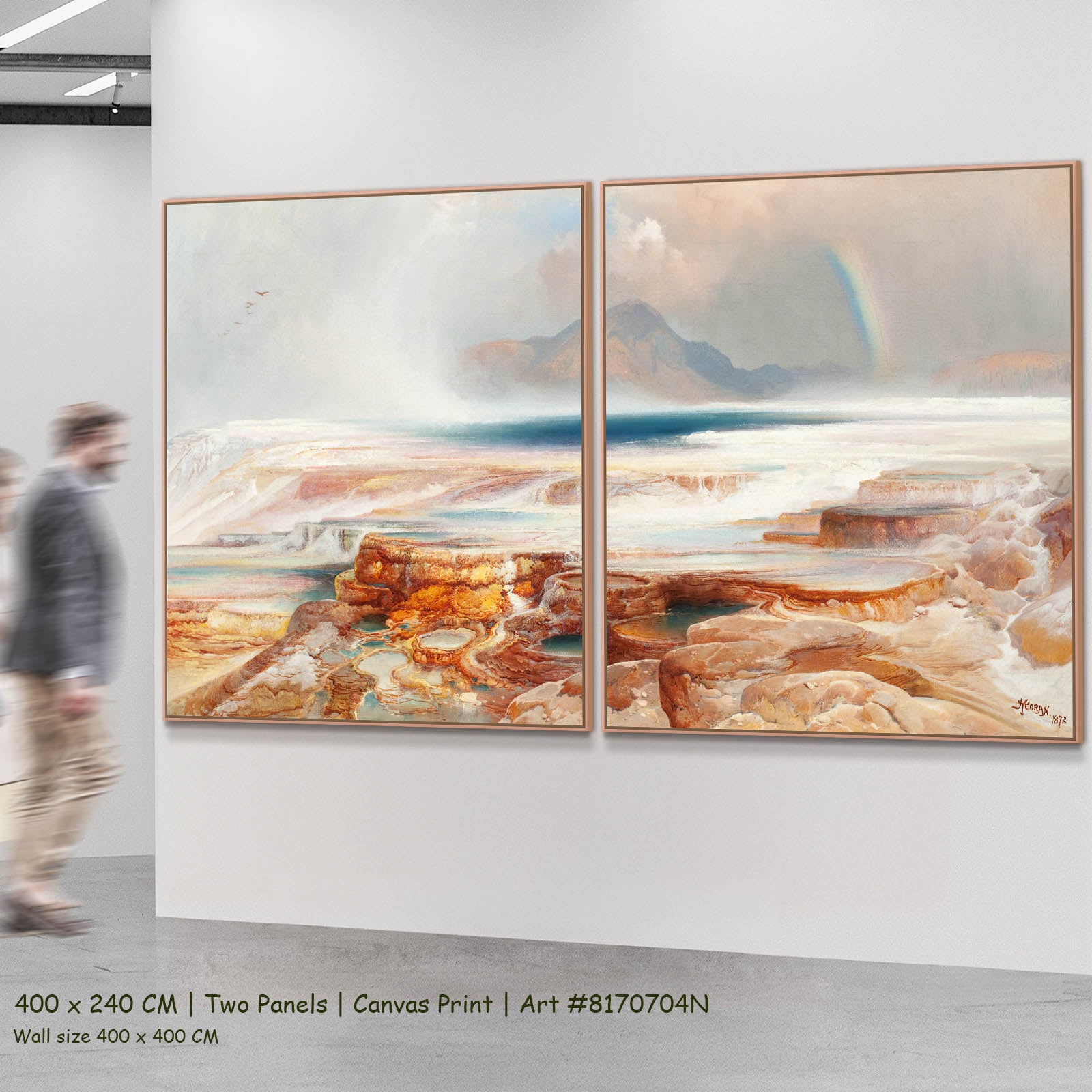 Hot Springs of the Yellowstone Landscape two-panel canvas wall art set