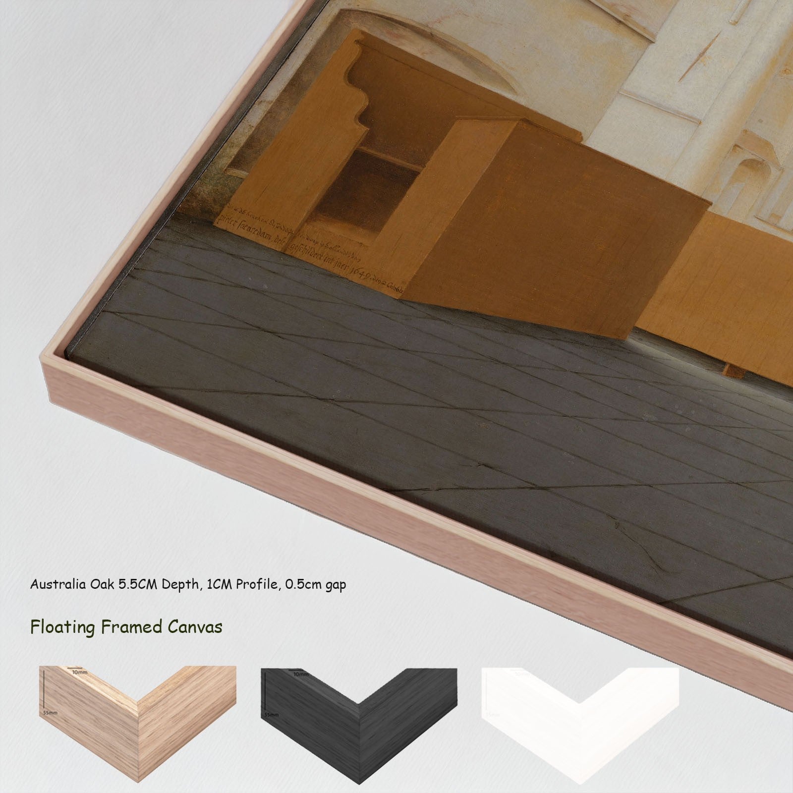 Interior of the Sint Odulphuskerk, Assendelft canvas wall art with floating frame options