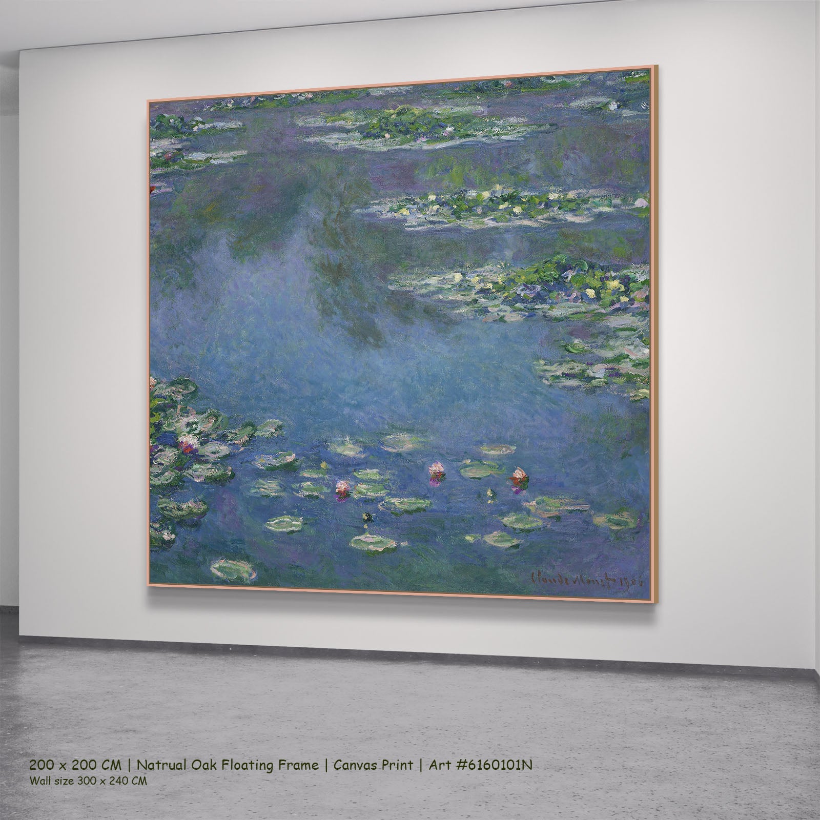 822N — natural oak mockup, large canvas print