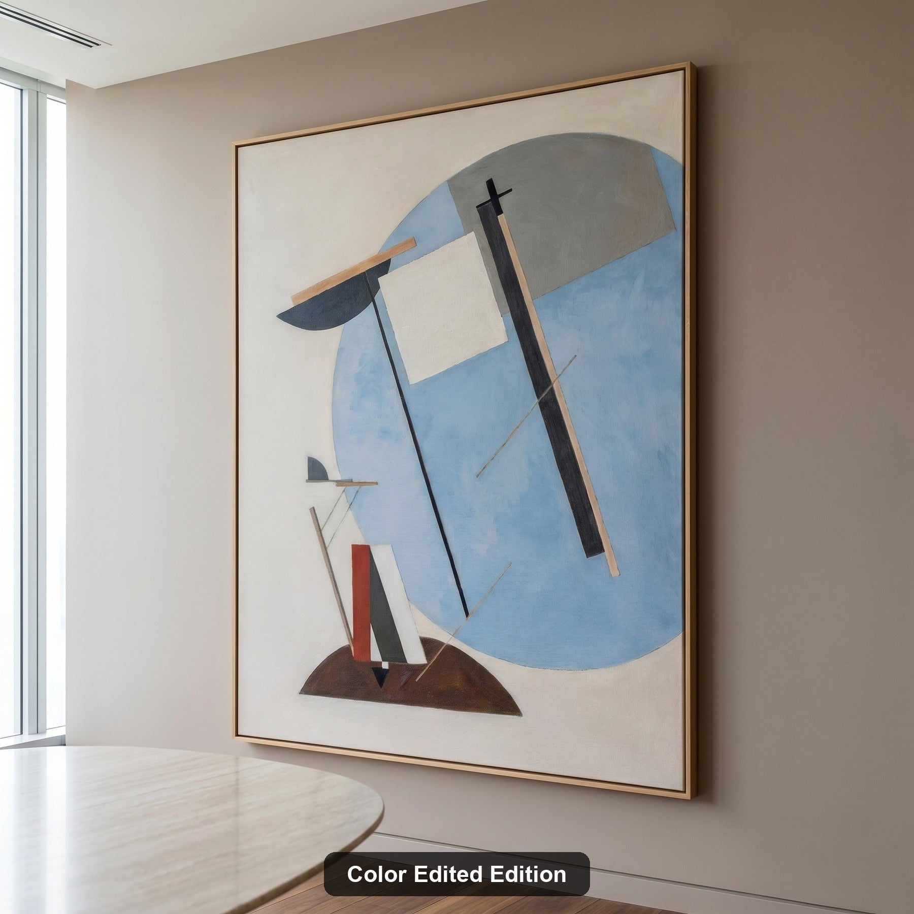 Proun 3A Abstract canvas wall art styled in a room setting by El Lissitzky