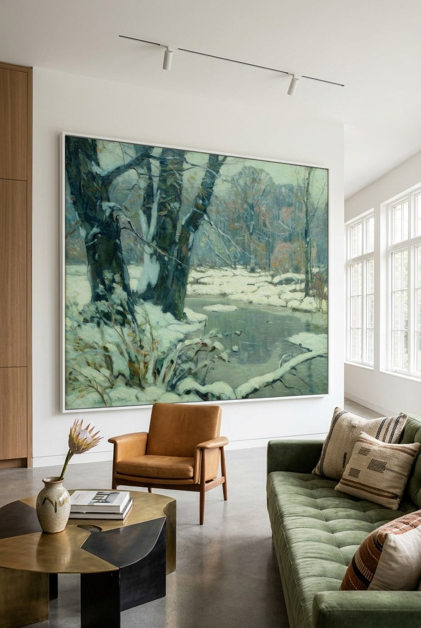 John F. Carlson by John F. Carlson — large green and black Landscape canvas art displayed on a wall