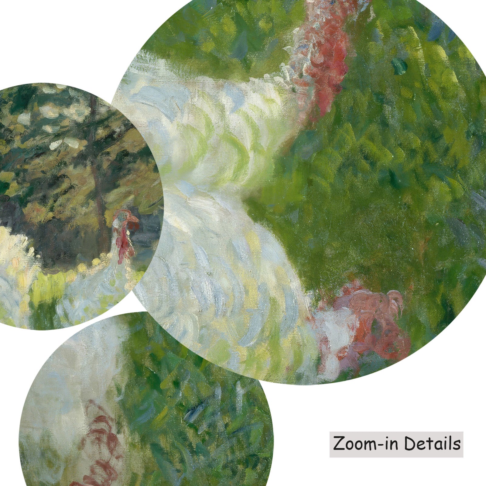 The Turkeys canvas — close-up detail of the framed canvas print