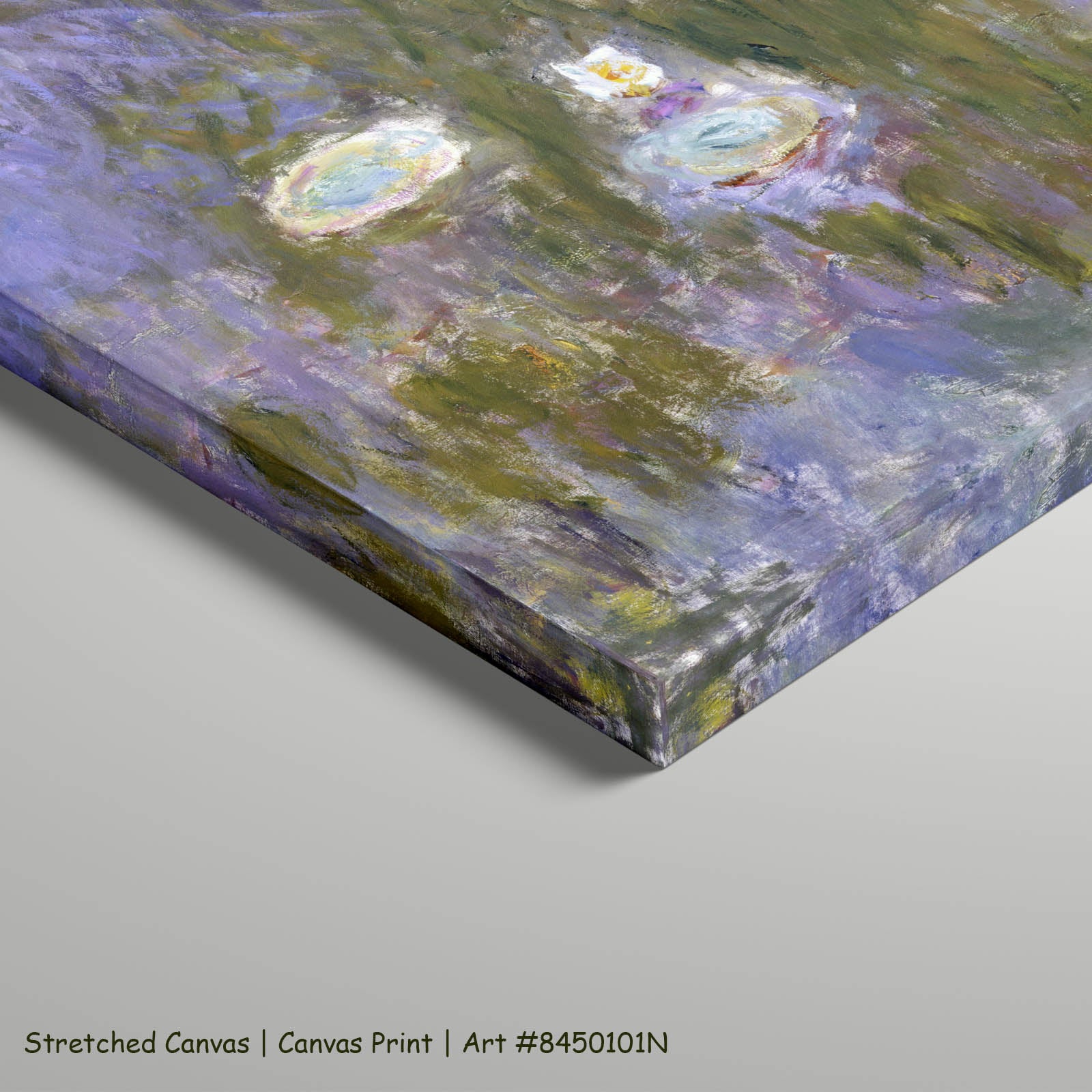 Water Lilies (Square Composition) Floral art on stretched canvas
